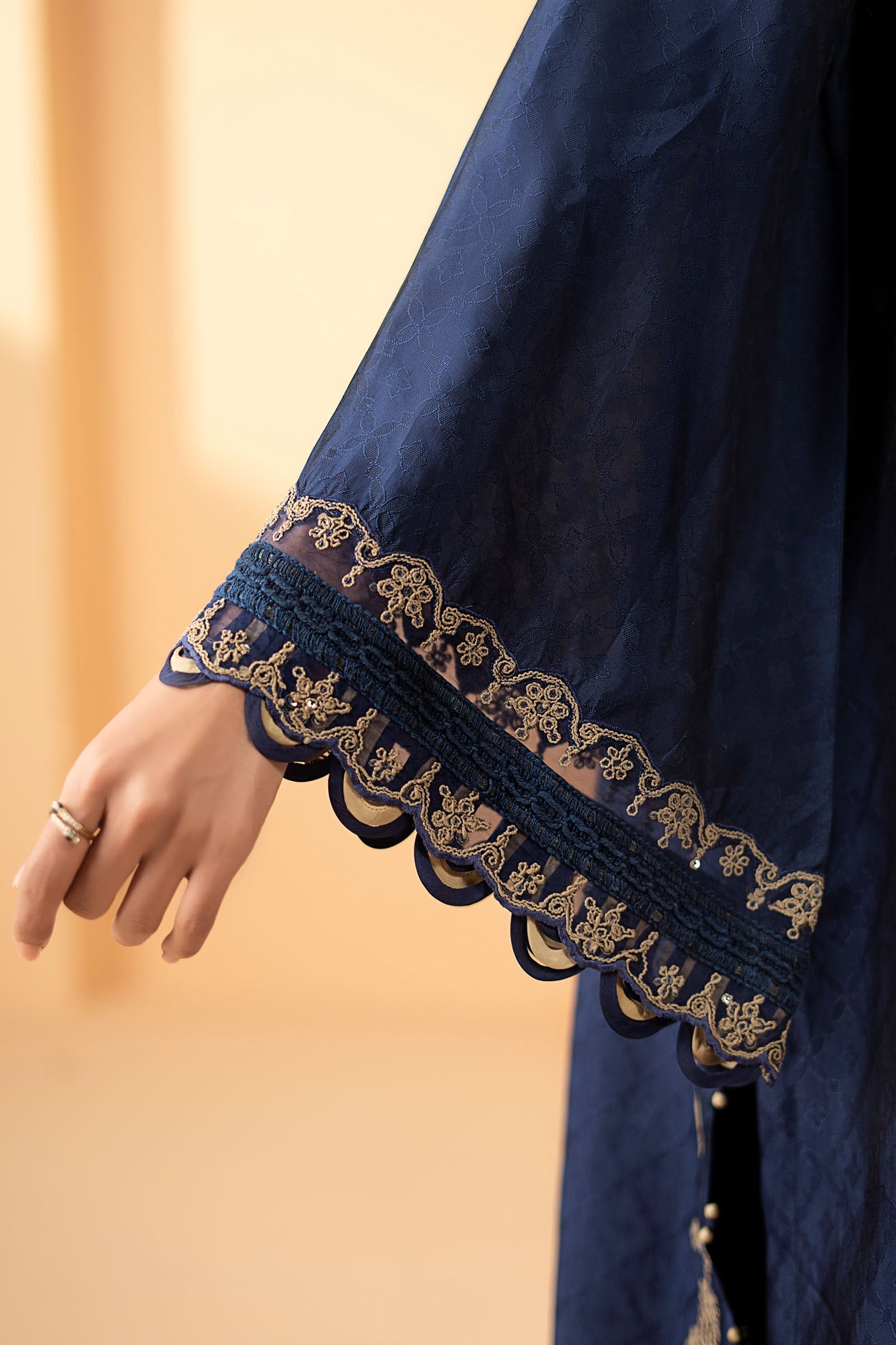 Maria B | Eid Collection 26 | 3 Piece Embroidered Self Tassel Silk Suit