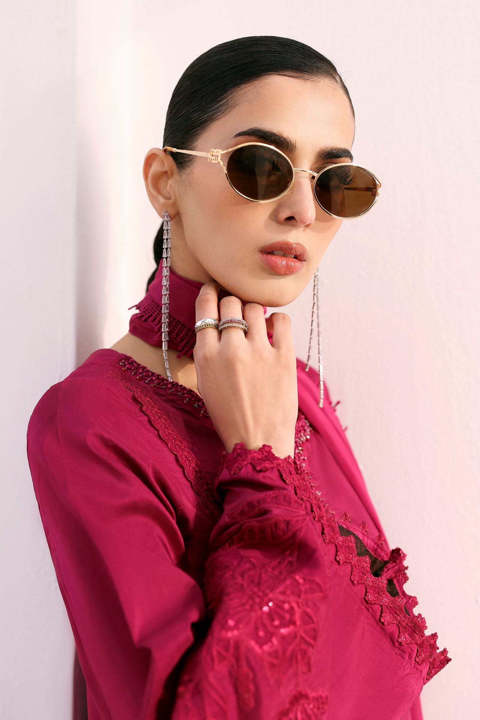 Maria B | Eid Collection Formals 26 | 3 Piece Embroidered Tassel Silk Suit