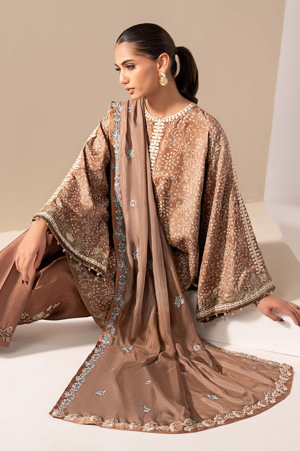 Maria B | Eid Collection 26 | 3 Piece Embroidered Silk Suit