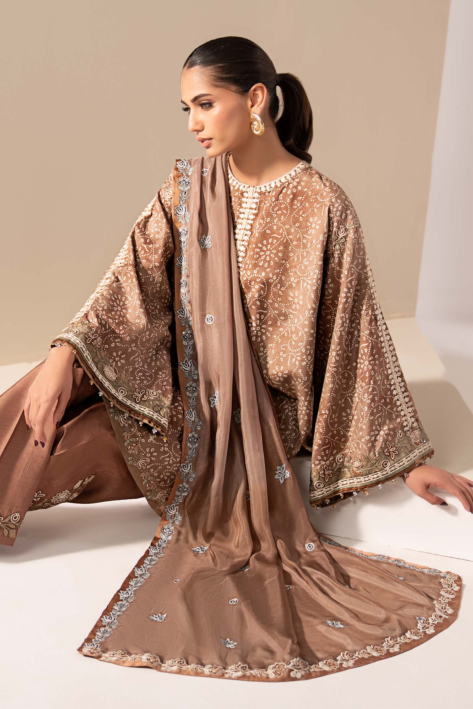 Maria B | Eid Collection 26 | 3 Piece Embroidered Silk Suit