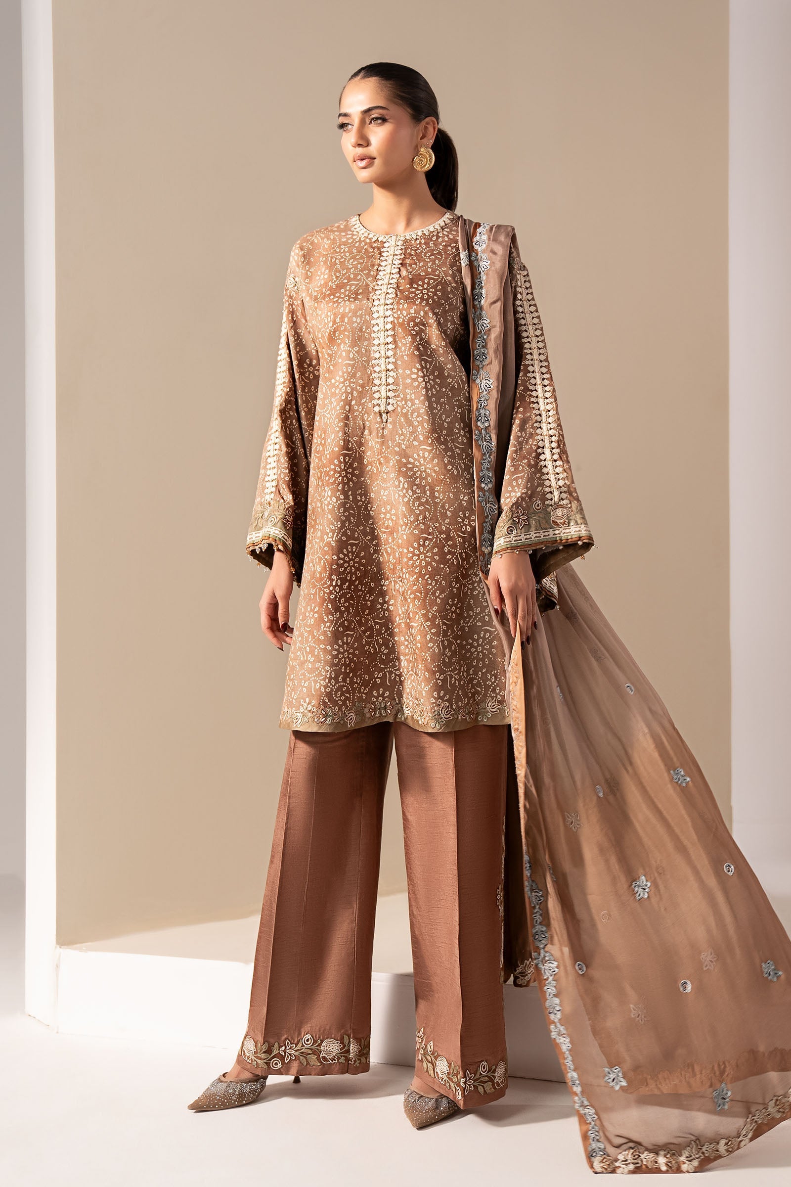 Maria B | Eid Collection 26 | 3 Piece Embroidered Silk Suit