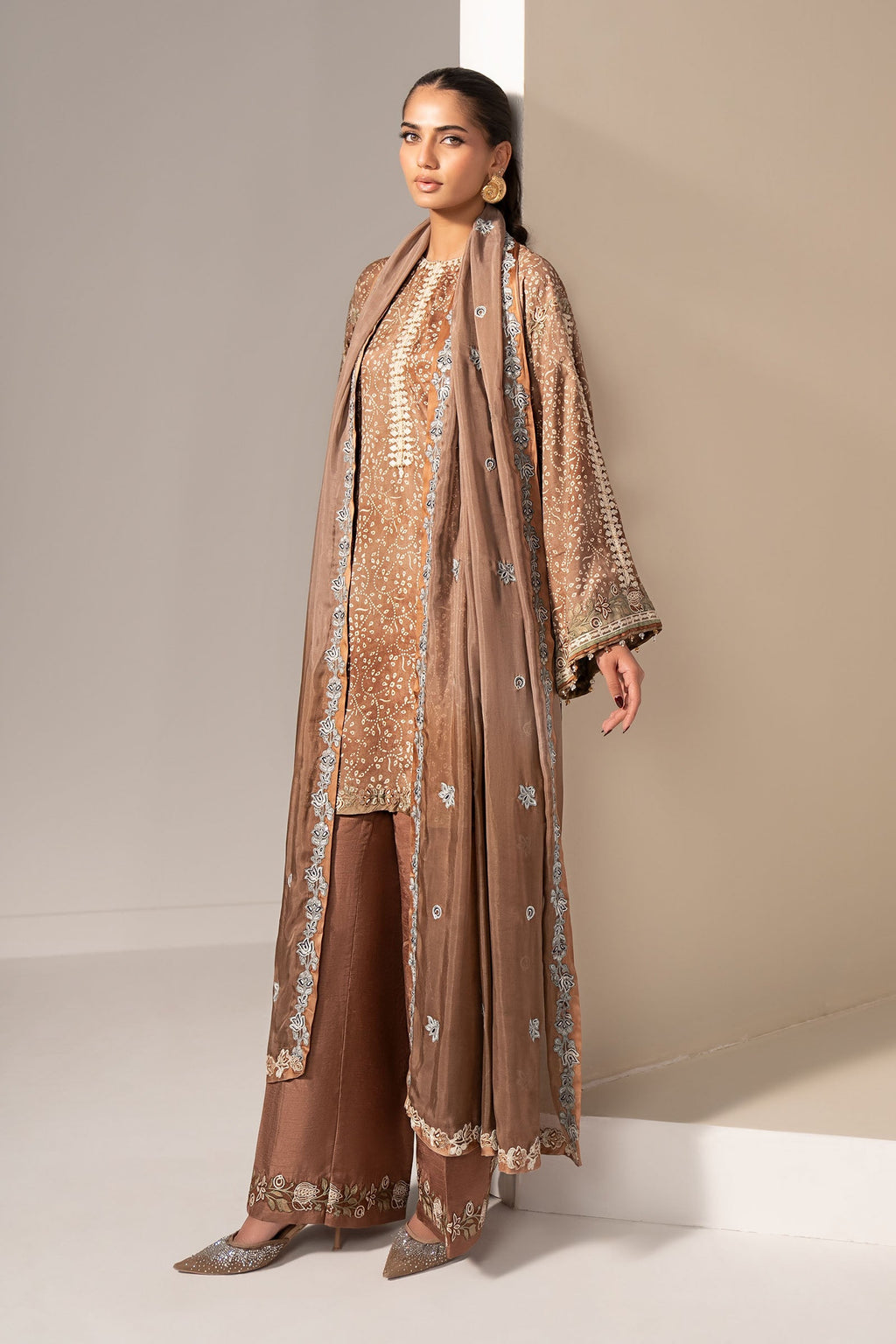 Maria B | Eid Collection 26 | 3 Piece Embroidered Silk Suit