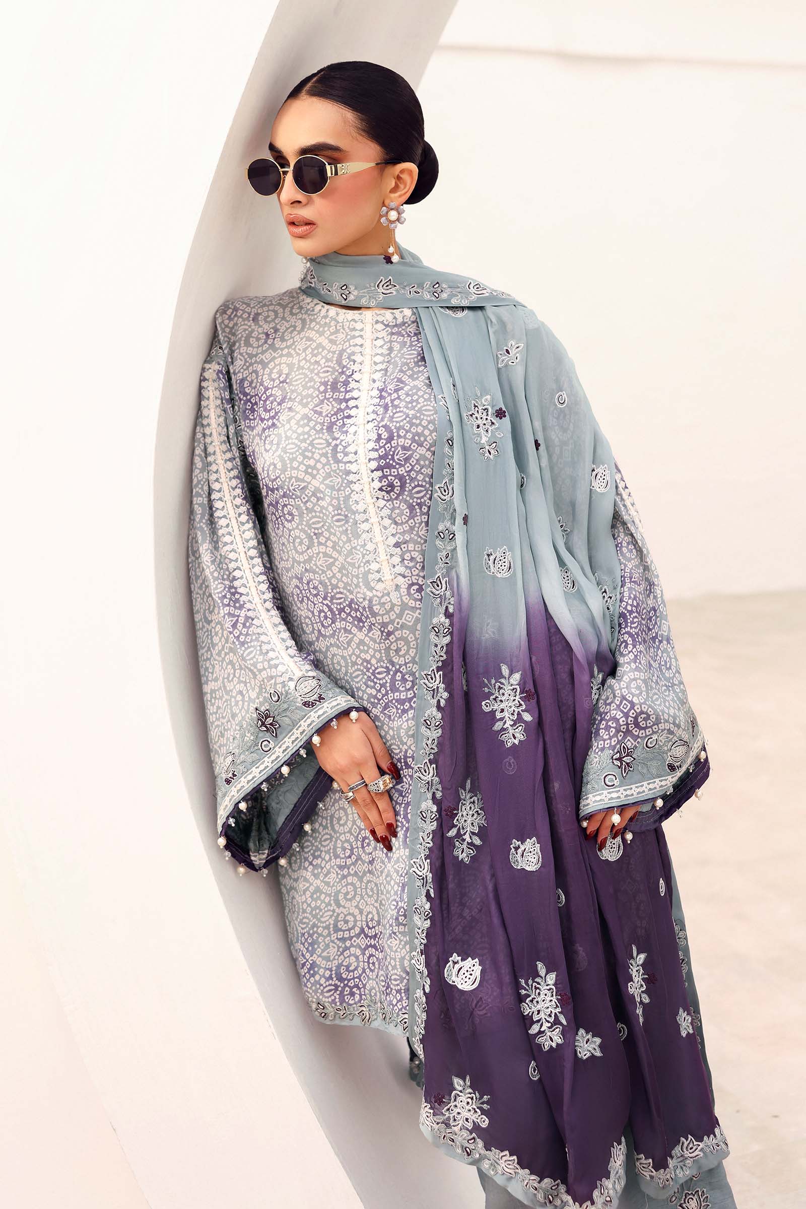 Maria B | Eid Collection 26 | 3 Piece Embroidered Silk Suit