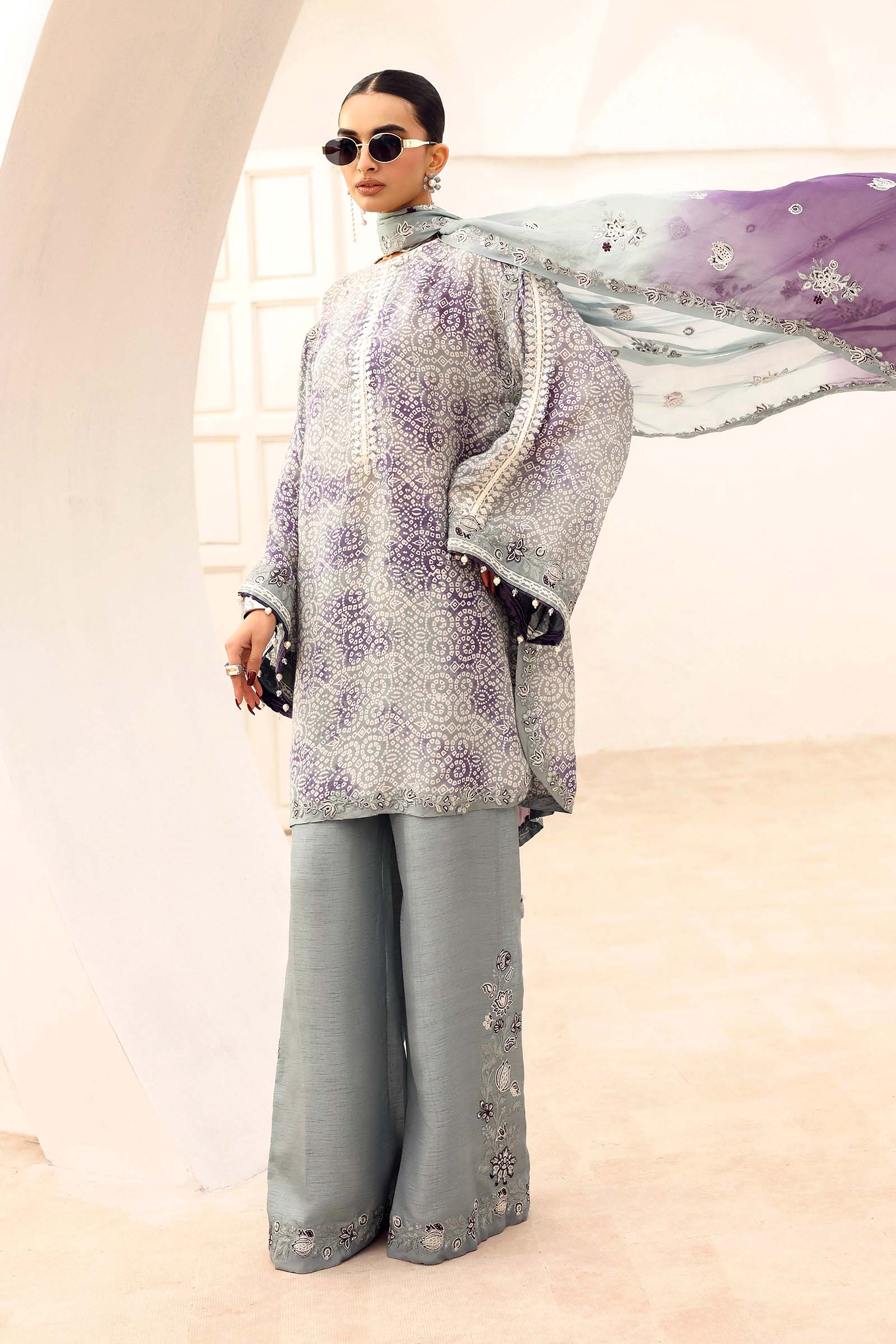 Maria B | Eid Collection 26 | 3 Piece Embroidered Silk Suit