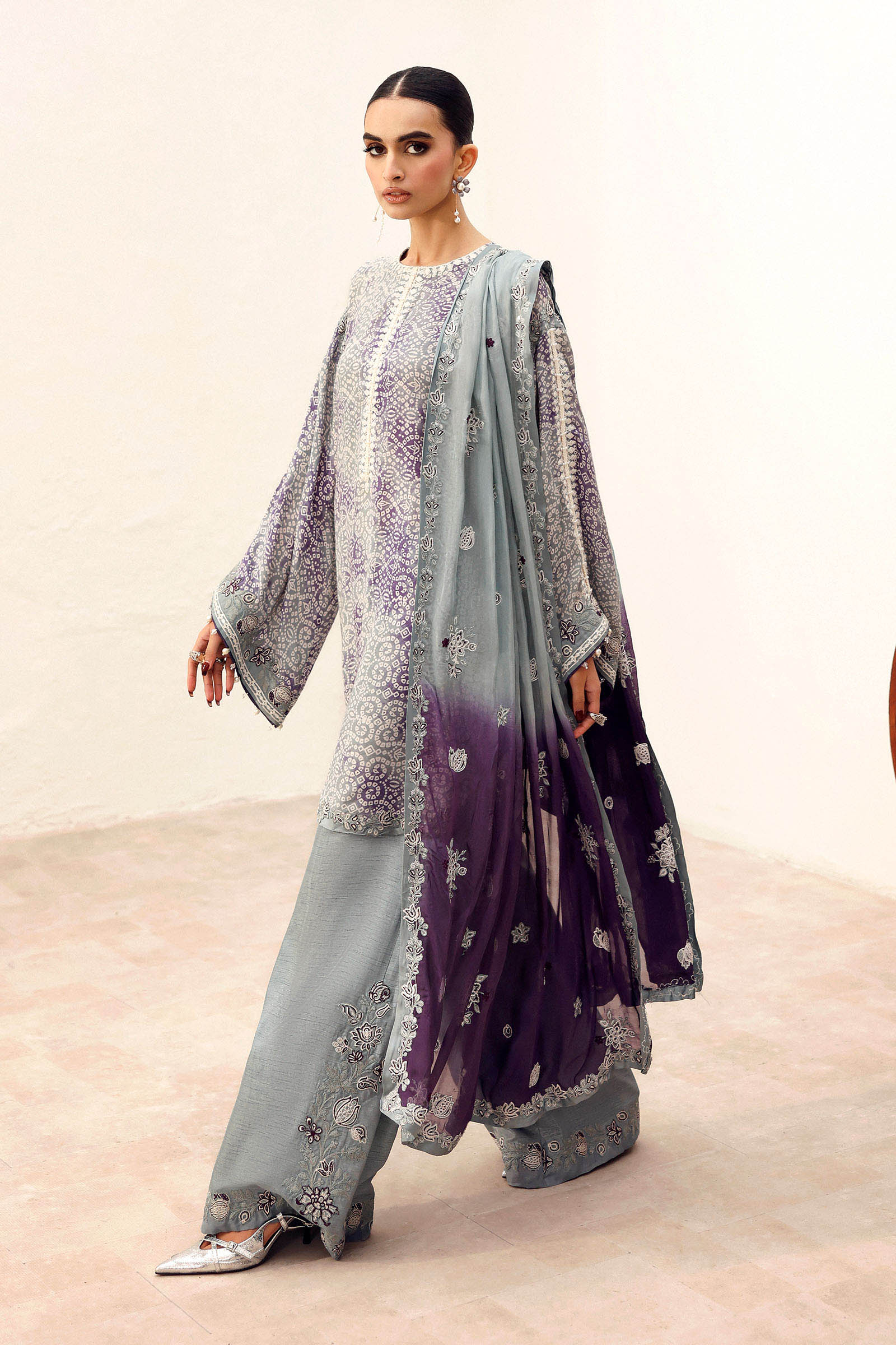 Maria B | Eid Collection 26 | 3 Piece Embroidered Silk Suit