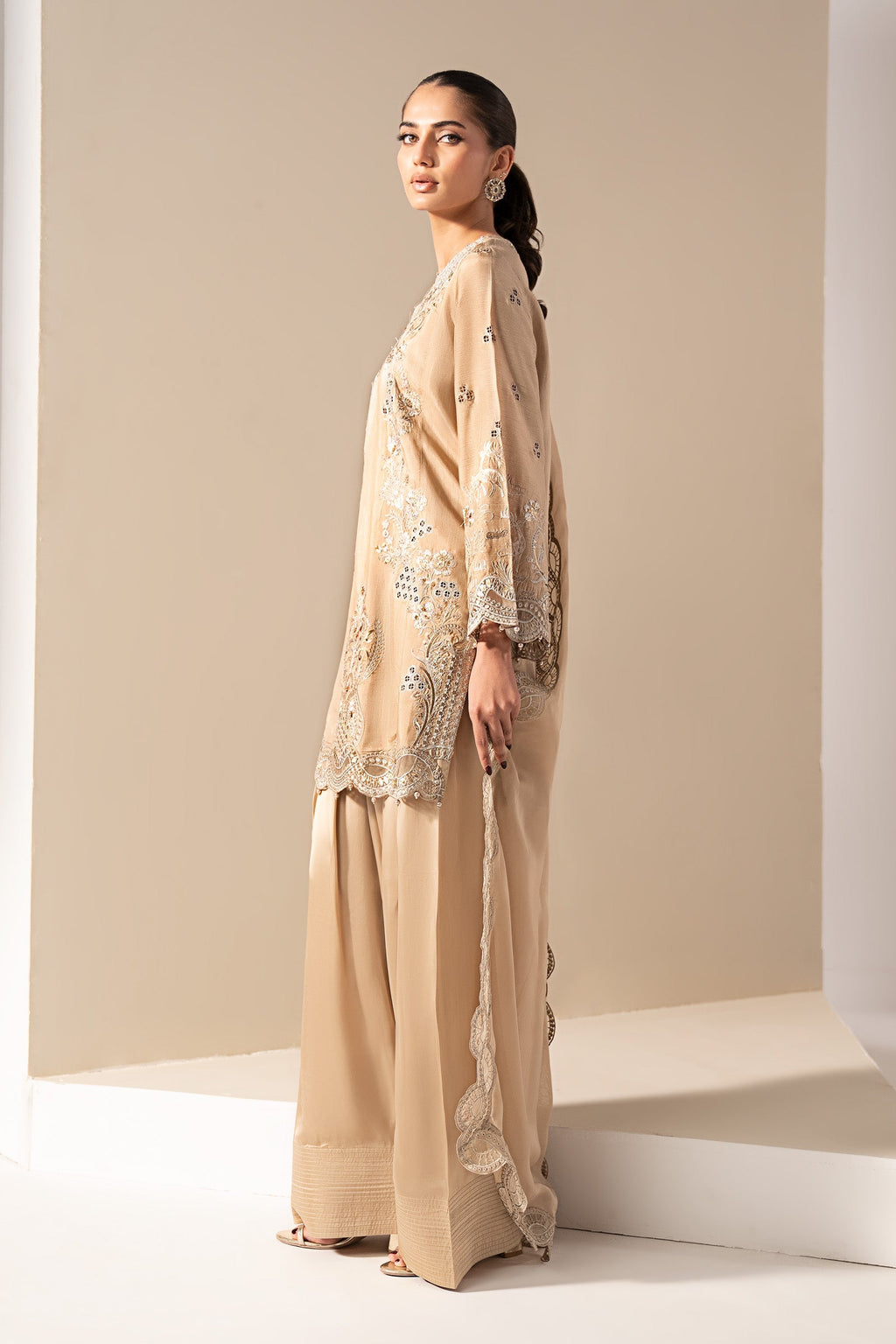 Maria B | Eid Collection Formals 26 | 3 Piece Embroidered Raw Silk Suit