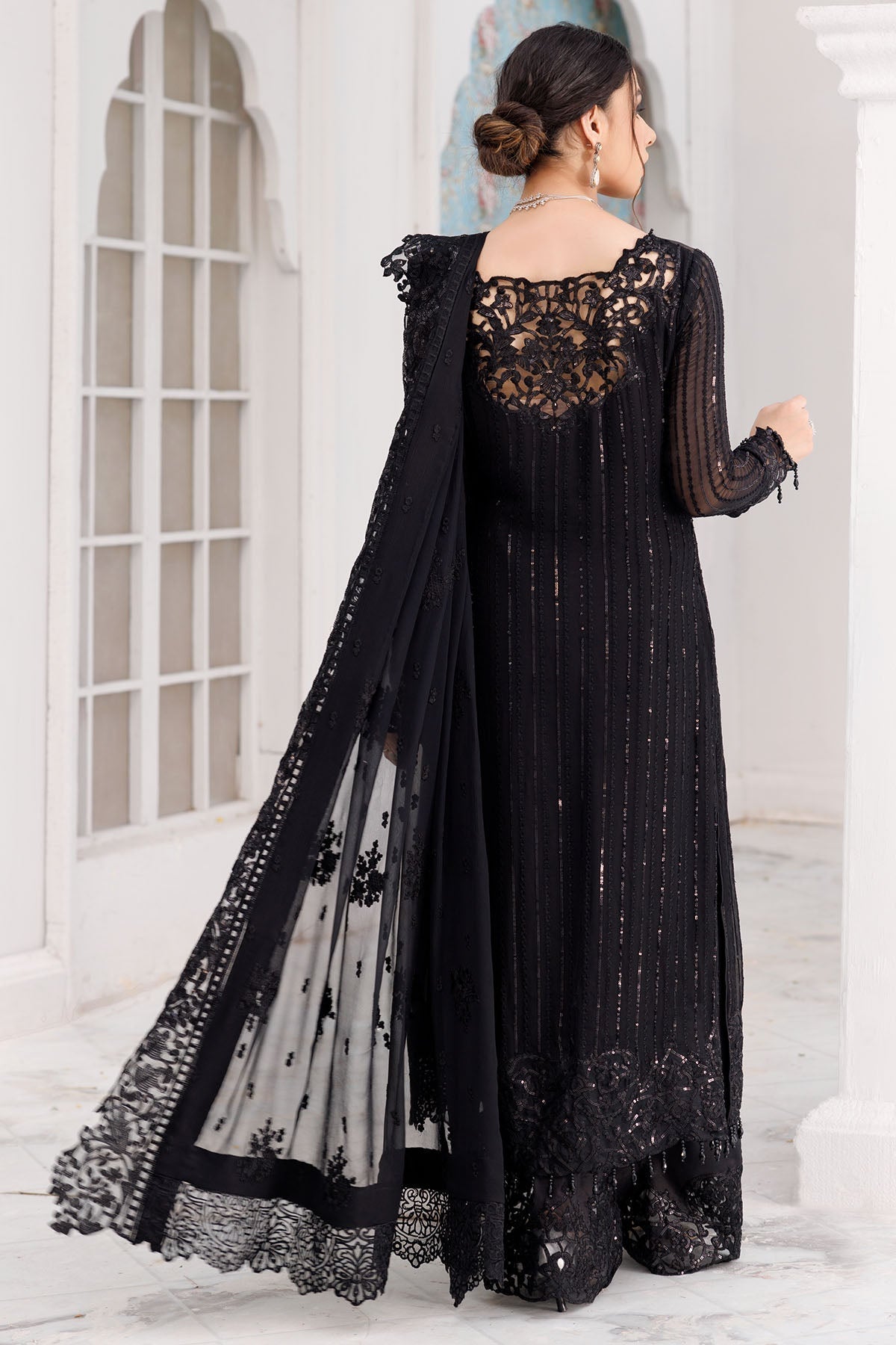 Motifz-3463-OPAL EMBROIDERED BEMBERG CHIFFON - Riwayat-e-khas