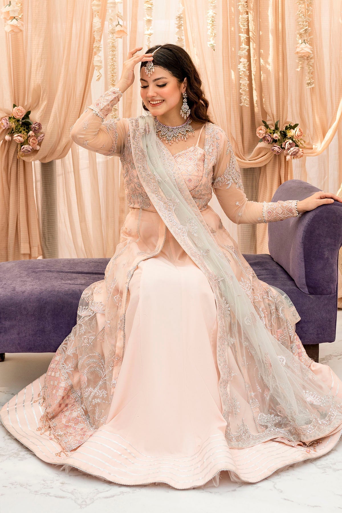 Motifz-4111-SAANVI EMBROIDERED SILK NET - Riwayat-e-khas
