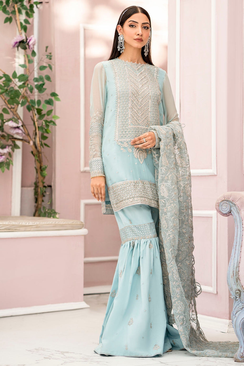 Motifz-4112-ZEL EMBROIDERED BEMBERG CHIFFON - Riwayat-e-khas