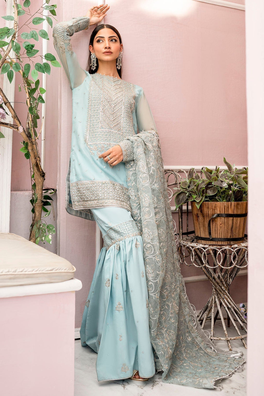 Motifz-4112-ZEL EMBROIDERED BEMBERG CHIFFON - Riwayat-e-khas