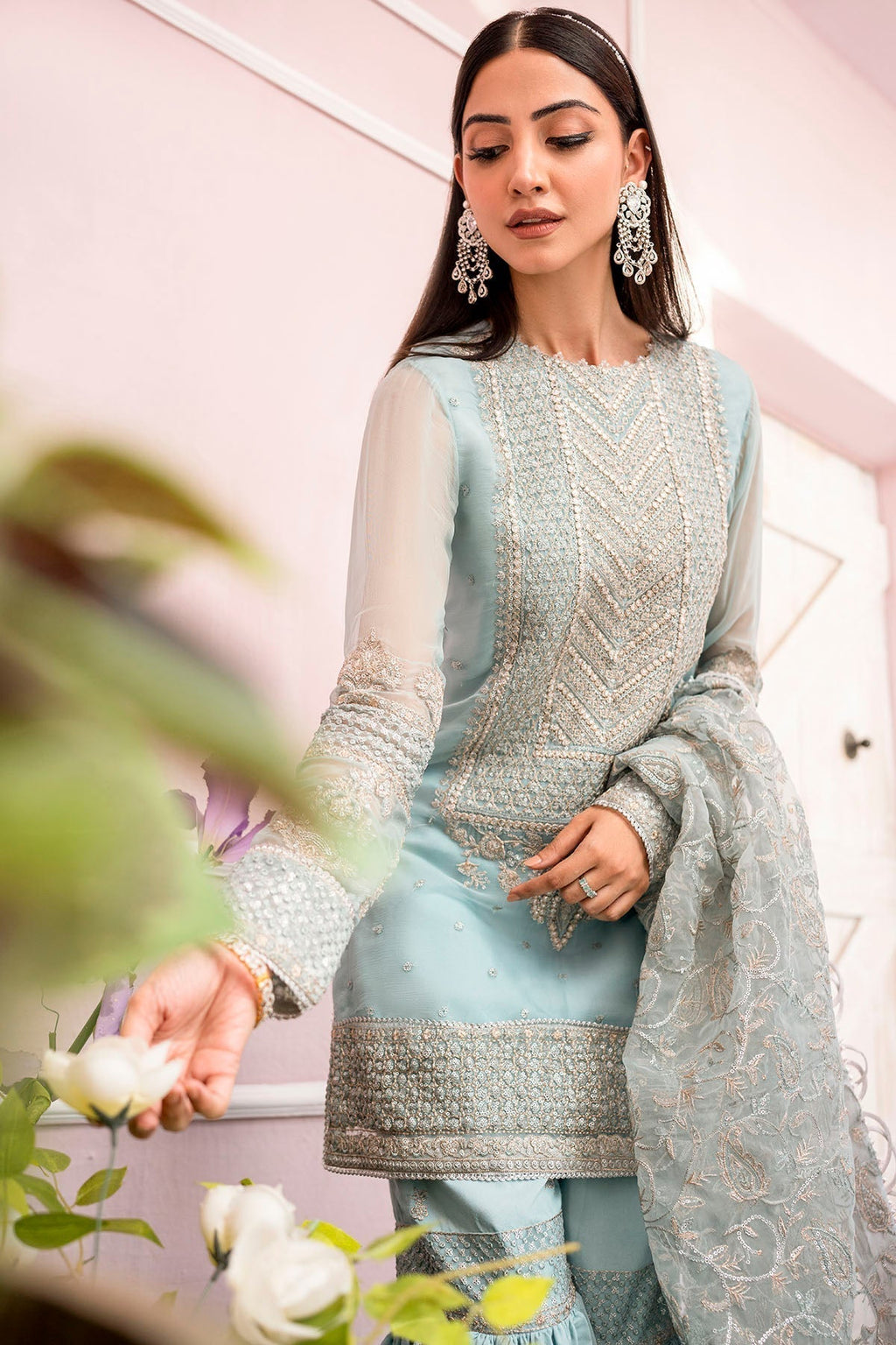 Motifz-4112-ZEL EMBROIDERED BEMBERG CHIFFON - Riwayat-e-khas
