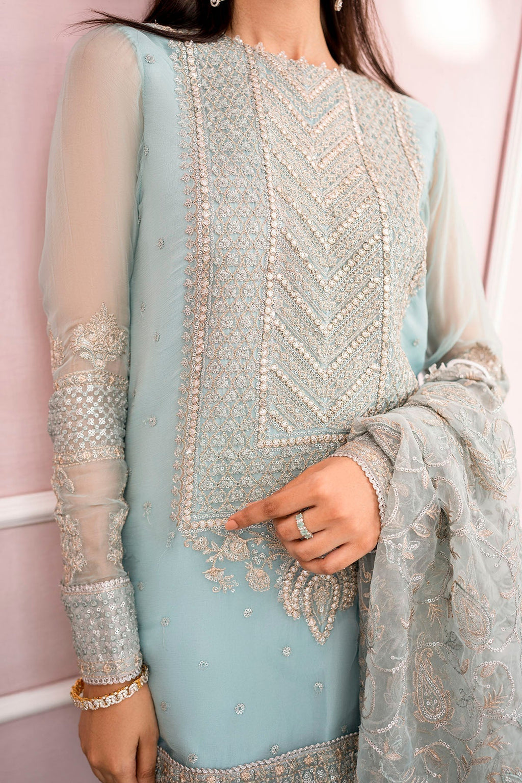 Motifz-4112-ZEL EMBROIDERED BEMBERG CHIFFON - Riwayat-e-khas