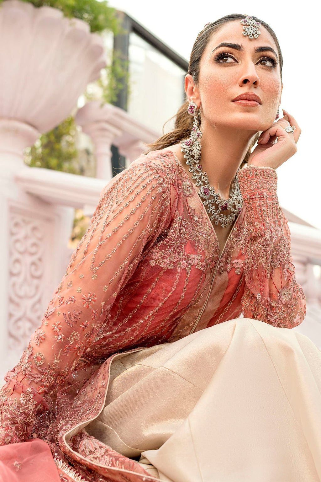Motifz-4114-AVLEY EMBROIDERED SILK NET - Riwayat-e-khas