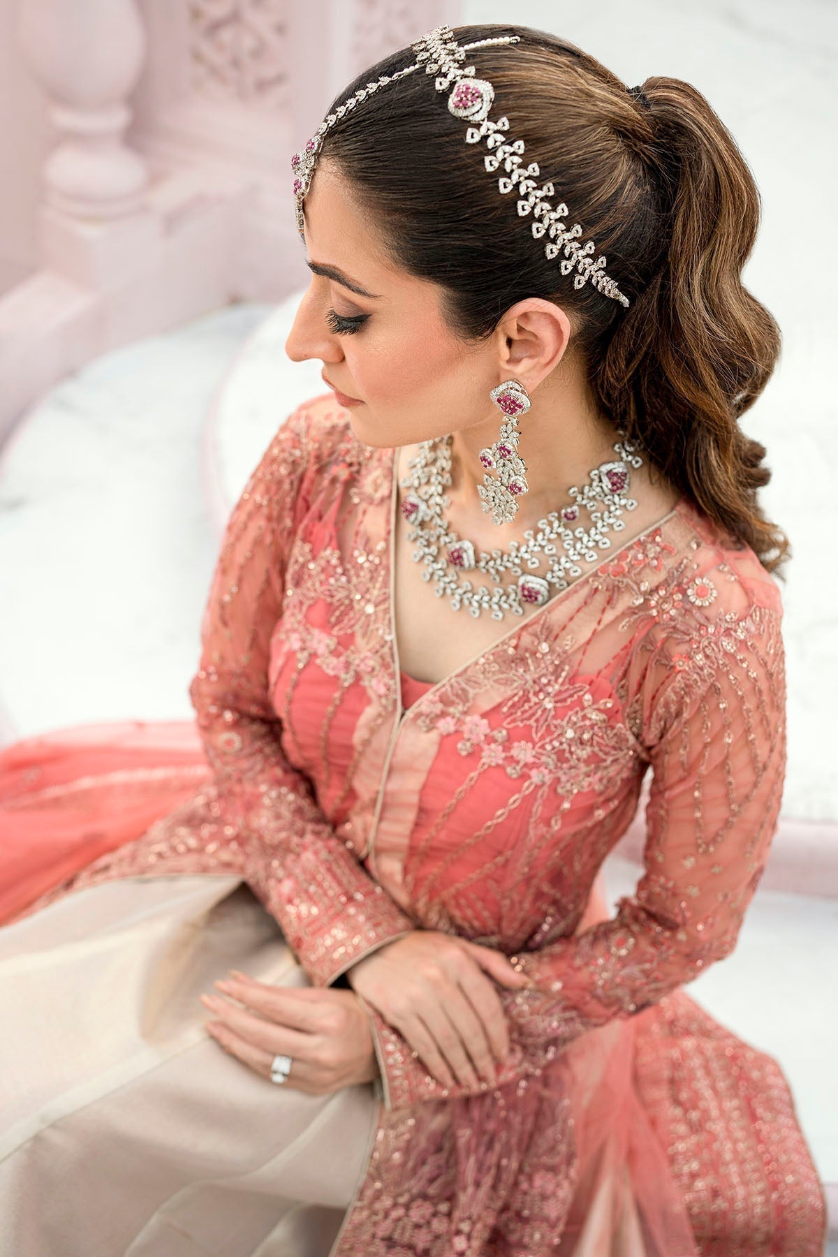 Motifz-4114-AVLEY EMBROIDERED SILK NET - Riwayat-e-khas