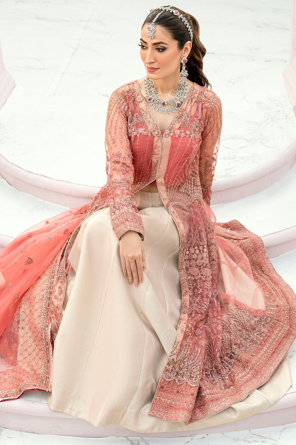 Motifz-4114-AVLEY EMBROIDERED SILK NET - Riwayat-e-khas