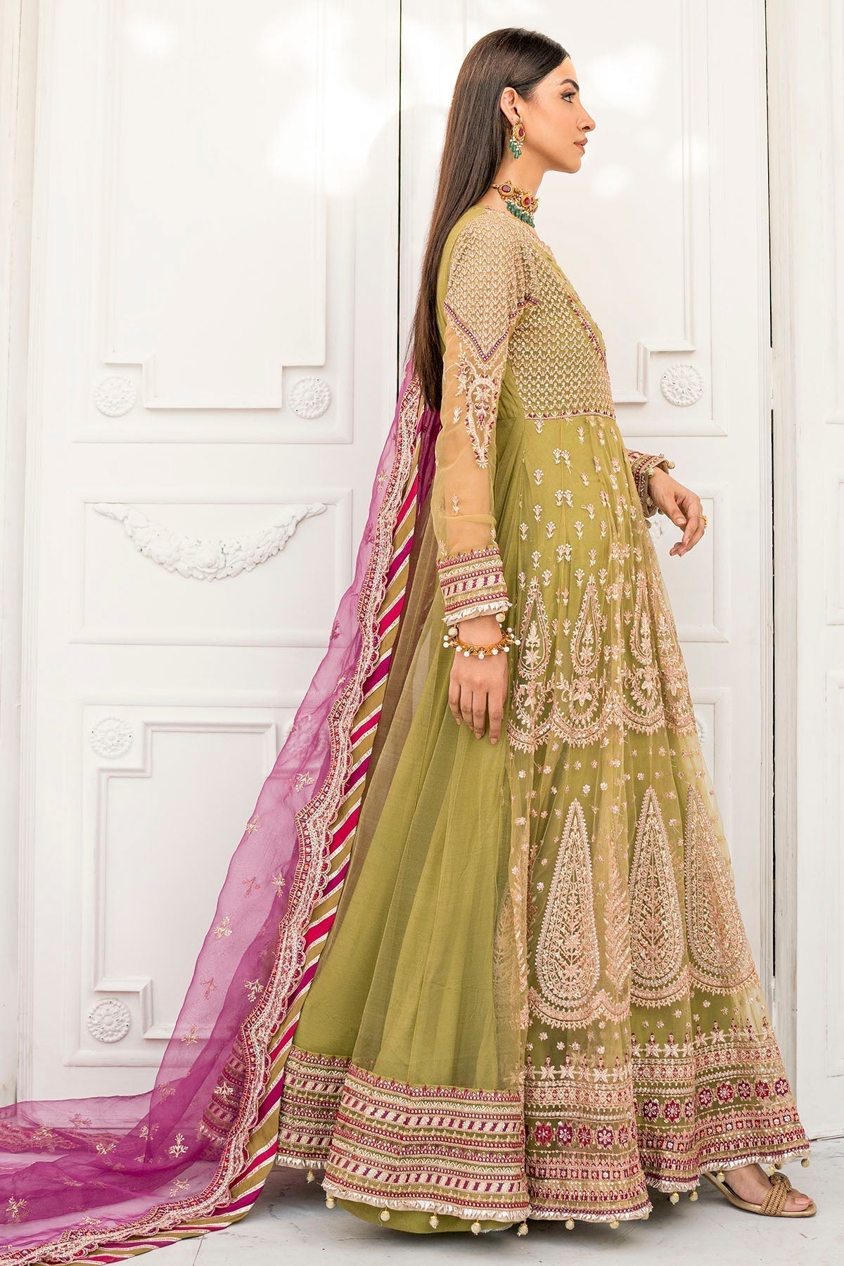 Motifz-4115-ELLA EMBROIDERED SILK NET - Riwayat-e-khas