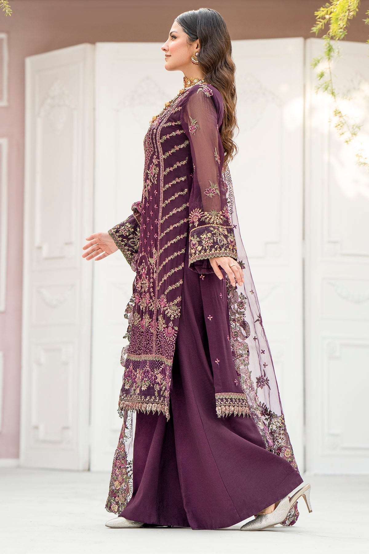 Motifz-4118-CLAUDIA EMBROIDERED BEMBERG CHIFFON - Riwayat-e-khas