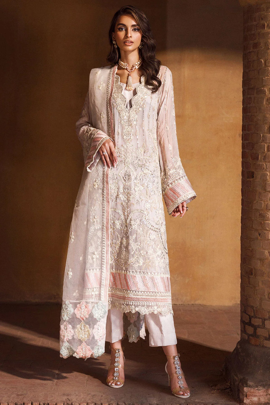 Motifz | EMBROIDERED CRINKLE CHIFFON | 4127-ANMOL