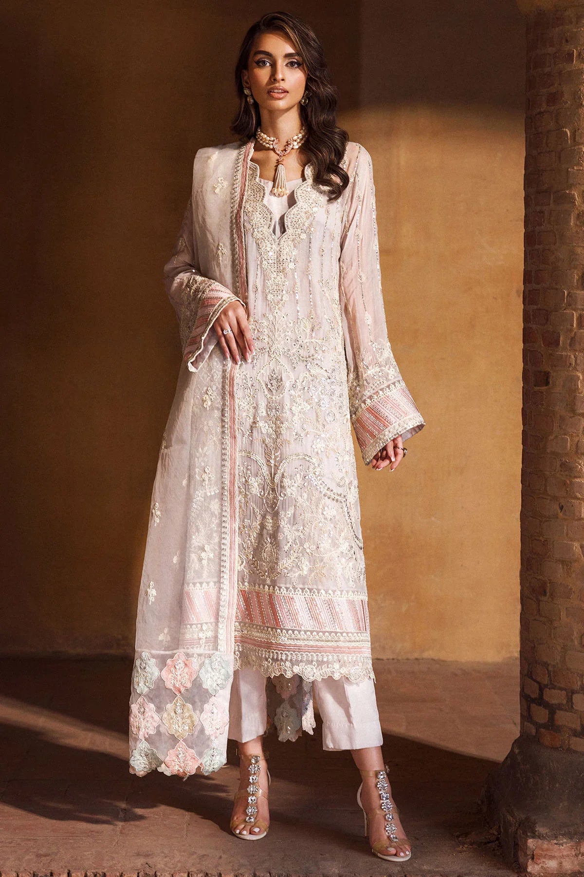 Motifz | EMBROIDERED CRINKLE CHIFFON | 4127-ANMOL