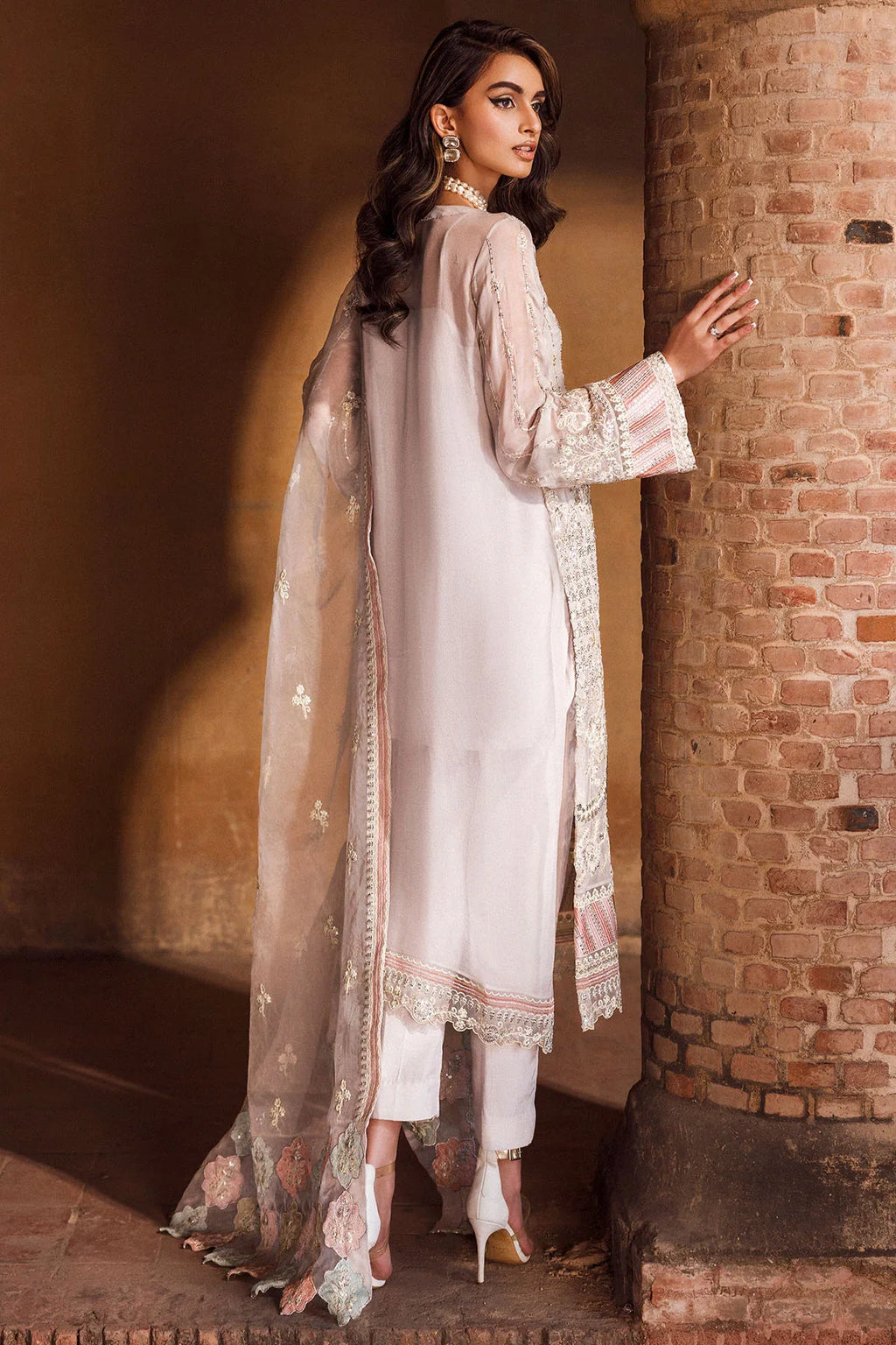Motifz | EMBROIDERED CRINKLE CHIFFON | 4127-ANMOL