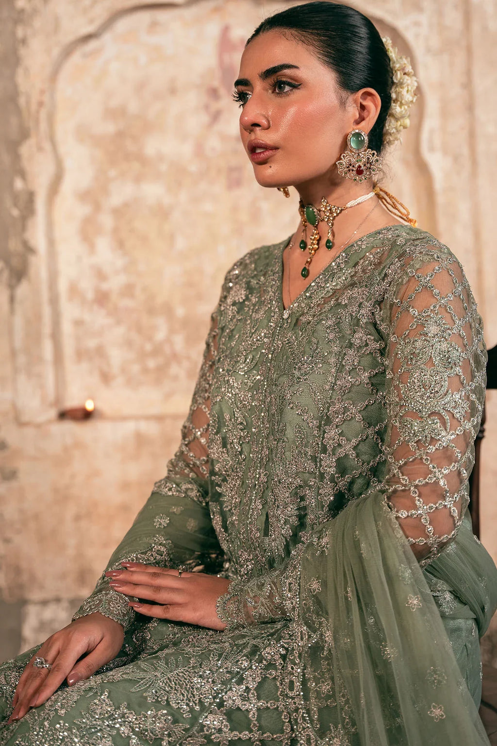 Motifz | EMBROIDERED SILK NET | 4822-ALAMZAIB