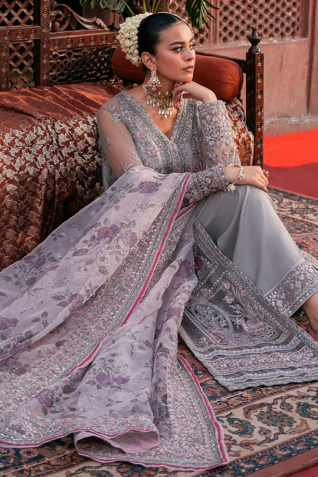 Motifz | EMBROIDERED SILK NET | 4823-QANDEEL