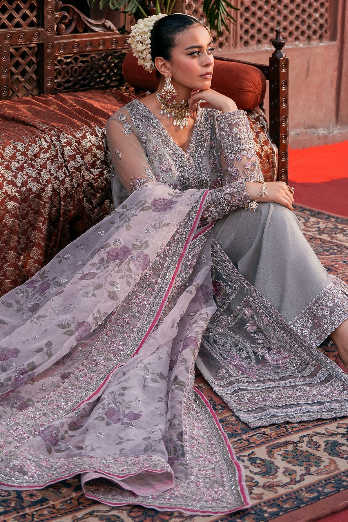 Motifz | EMBROIDERED SILK NET | 4823-QANDEEL