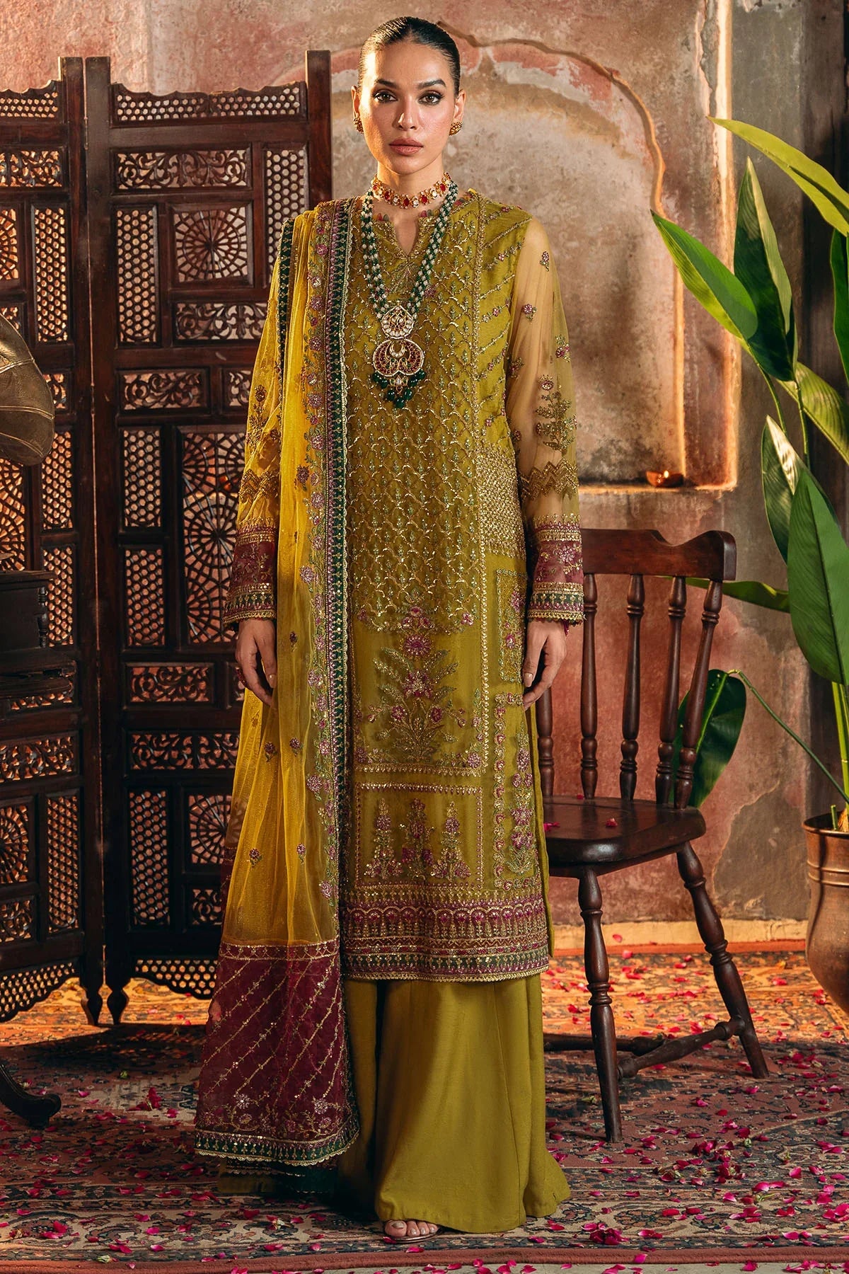 Motifz | EMBROIDERED SILK NET | 4824-ALMAS
