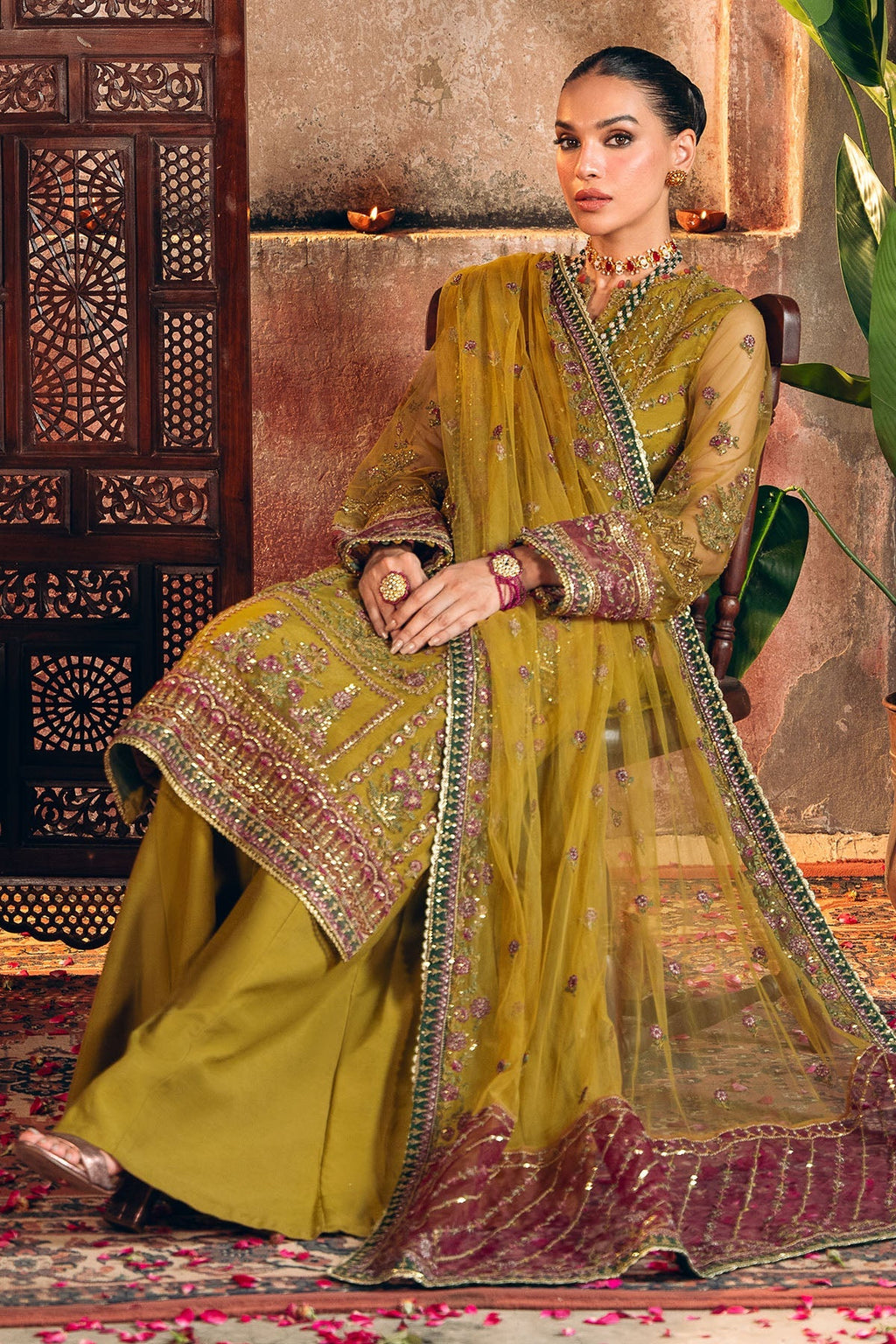 Motifz | EMBROIDERED SILK NET | 4824-ALMAS
