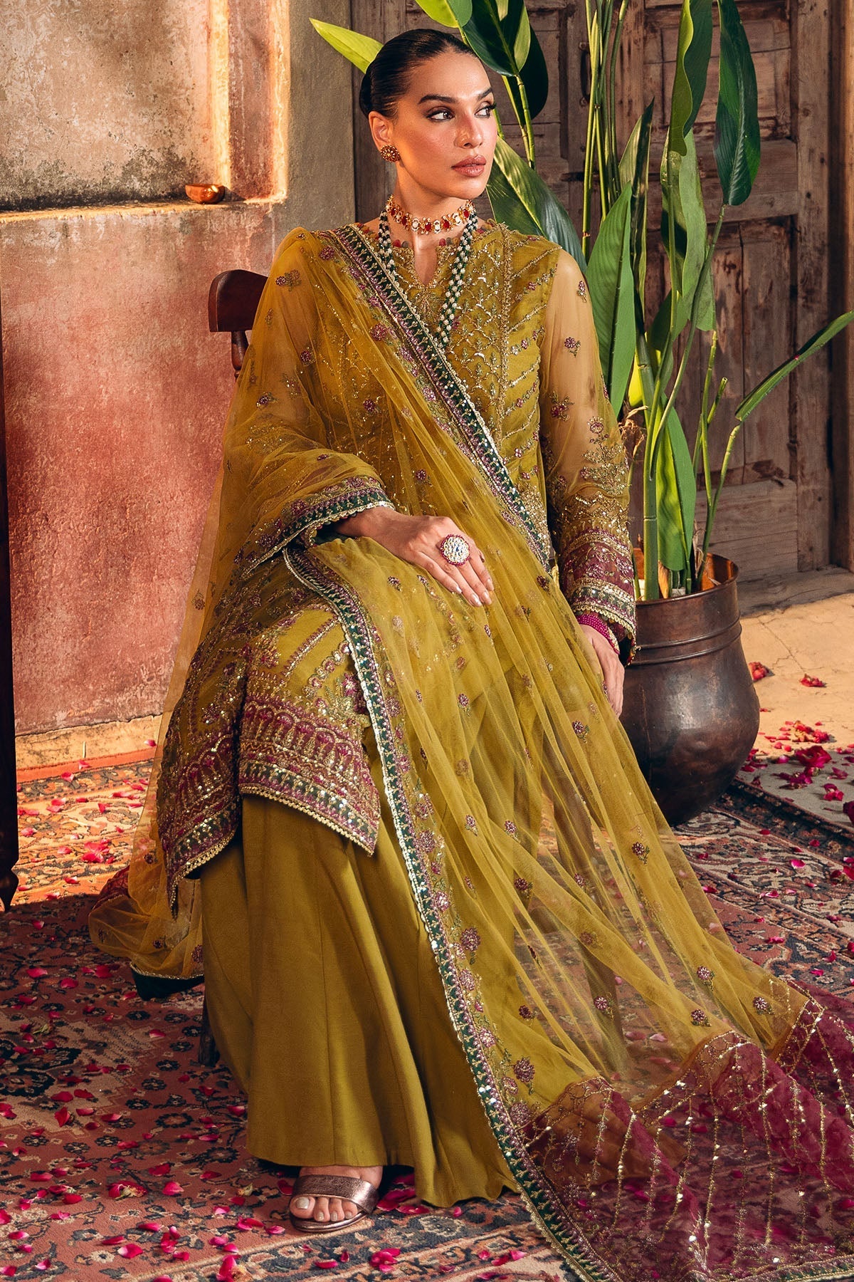 Motifz | EMBROIDERED SILK NET | 4824-ALMAS