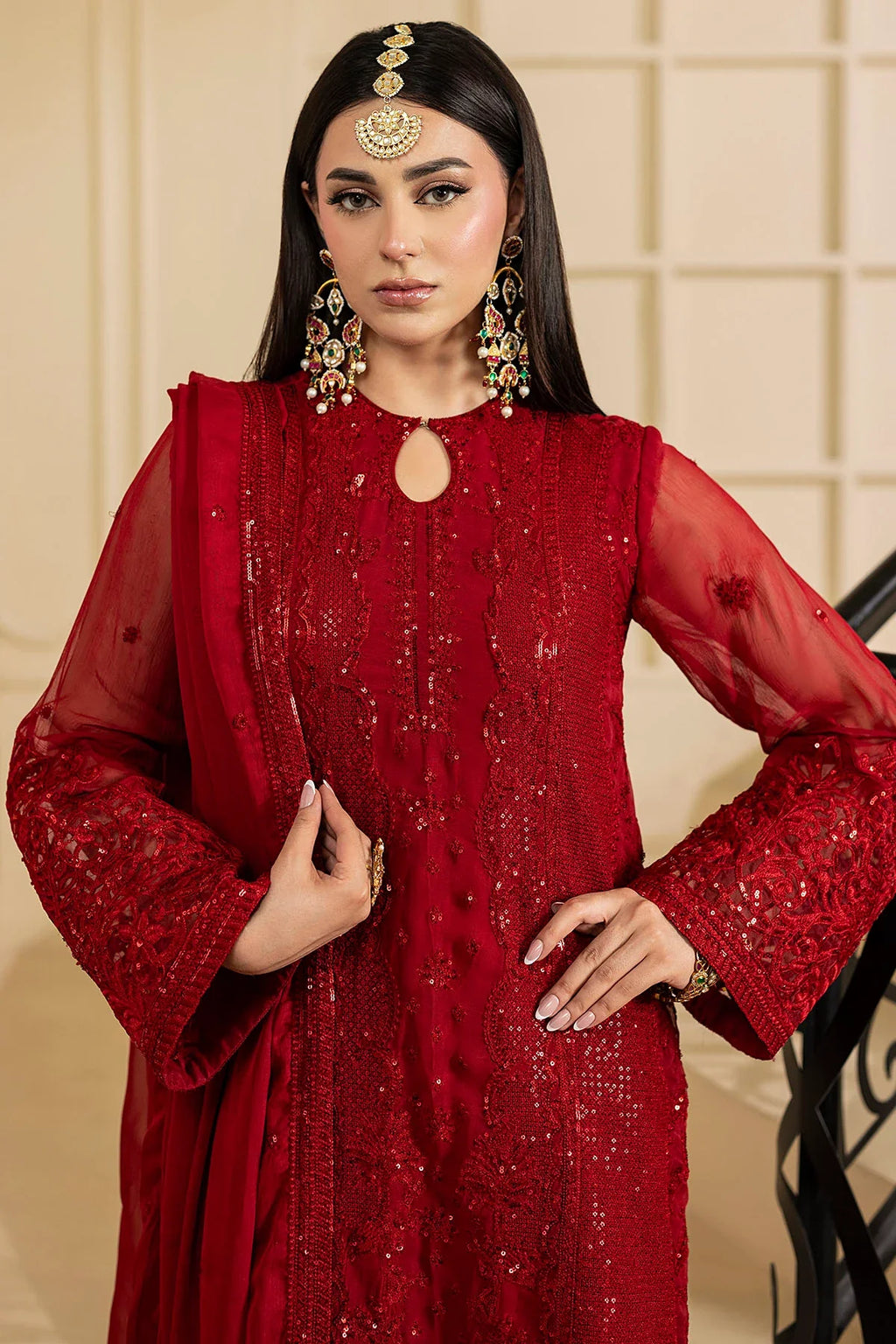 Motifz | EMBROIDERED CRINKLE CHIFFON | 5133-ARIA