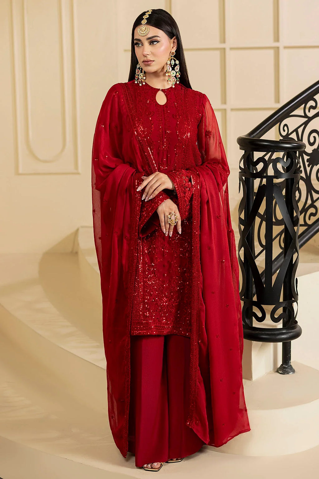 Motifz | EMBROIDERED CRINKLE CHIFFON | 5133-ARIA