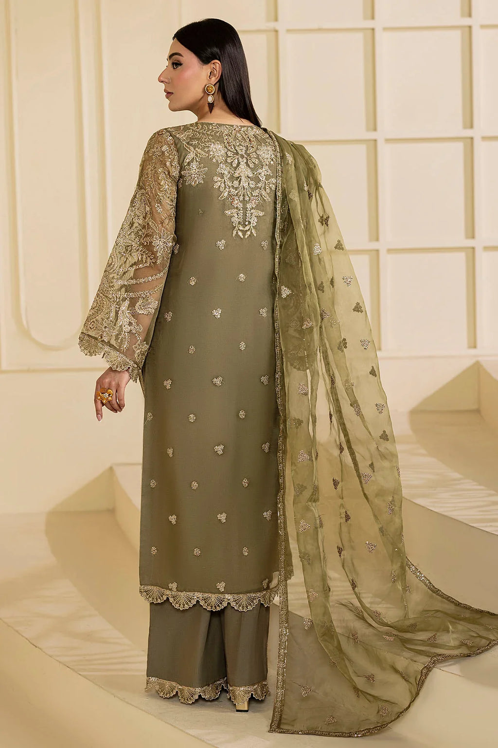 Motifz | EMBROIDERED ORGANZA | 5137-GREEN