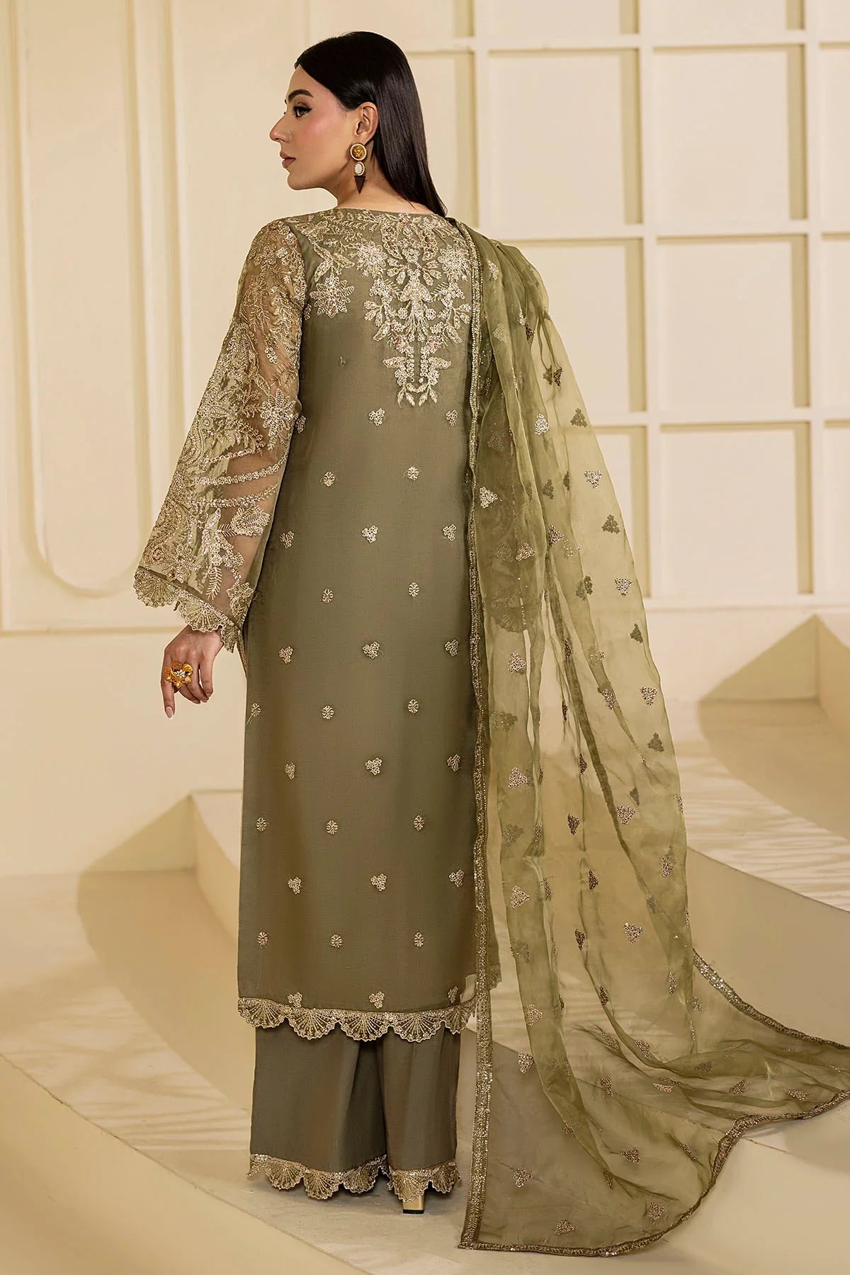 Motifz | EMBROIDERED ORGANZA | 5137-GREEN