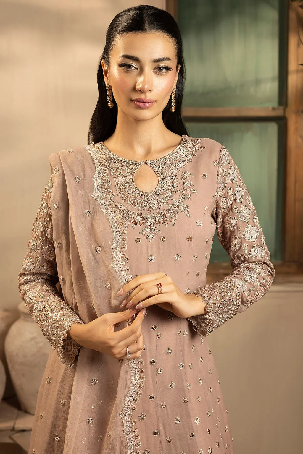 Motifz | EMBROIDERED CRINKLE CHIFFON | 5575-LILLIA