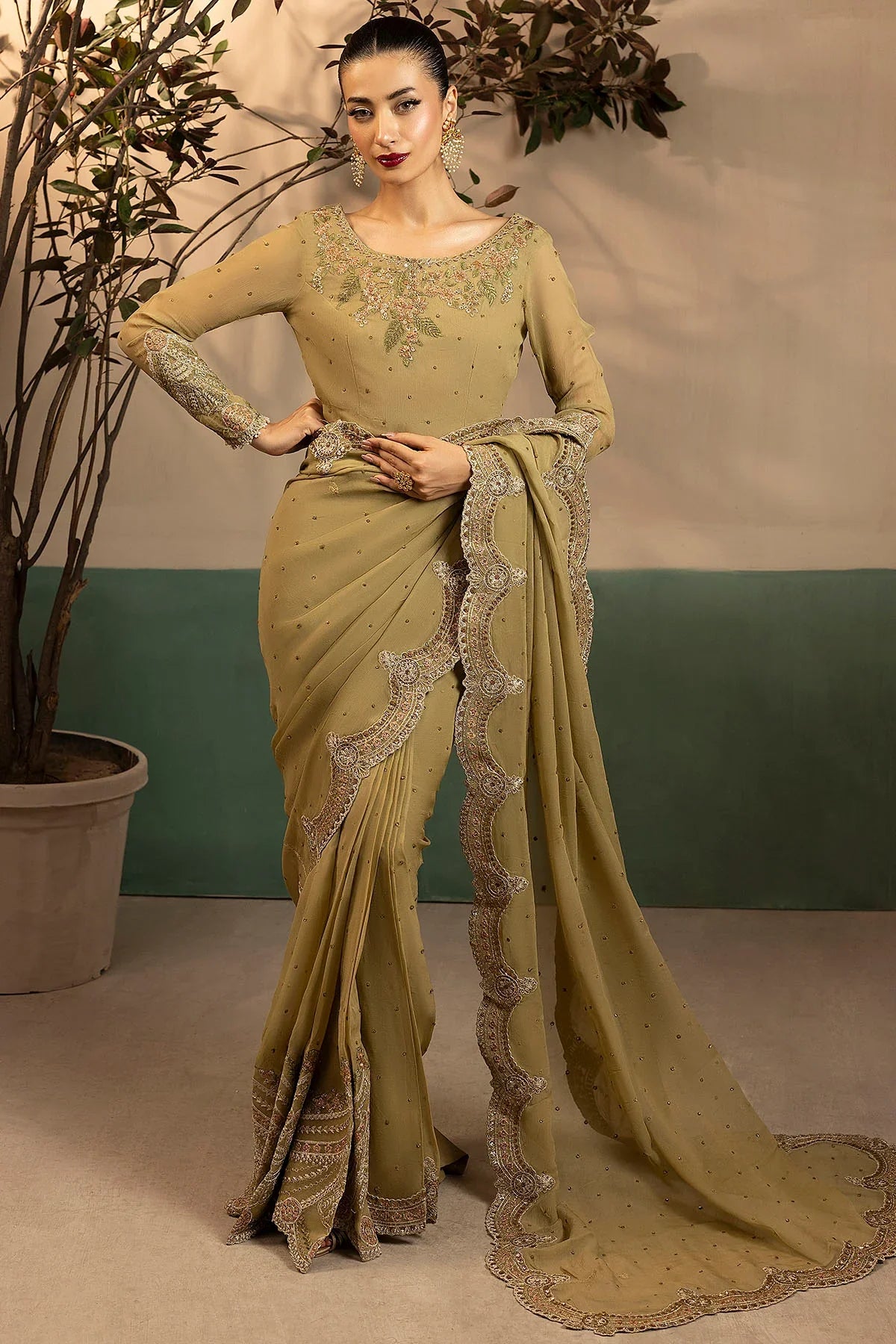 Motifz | EMBROIDERED CRINKLE CHIFFON | 5580-MISSY