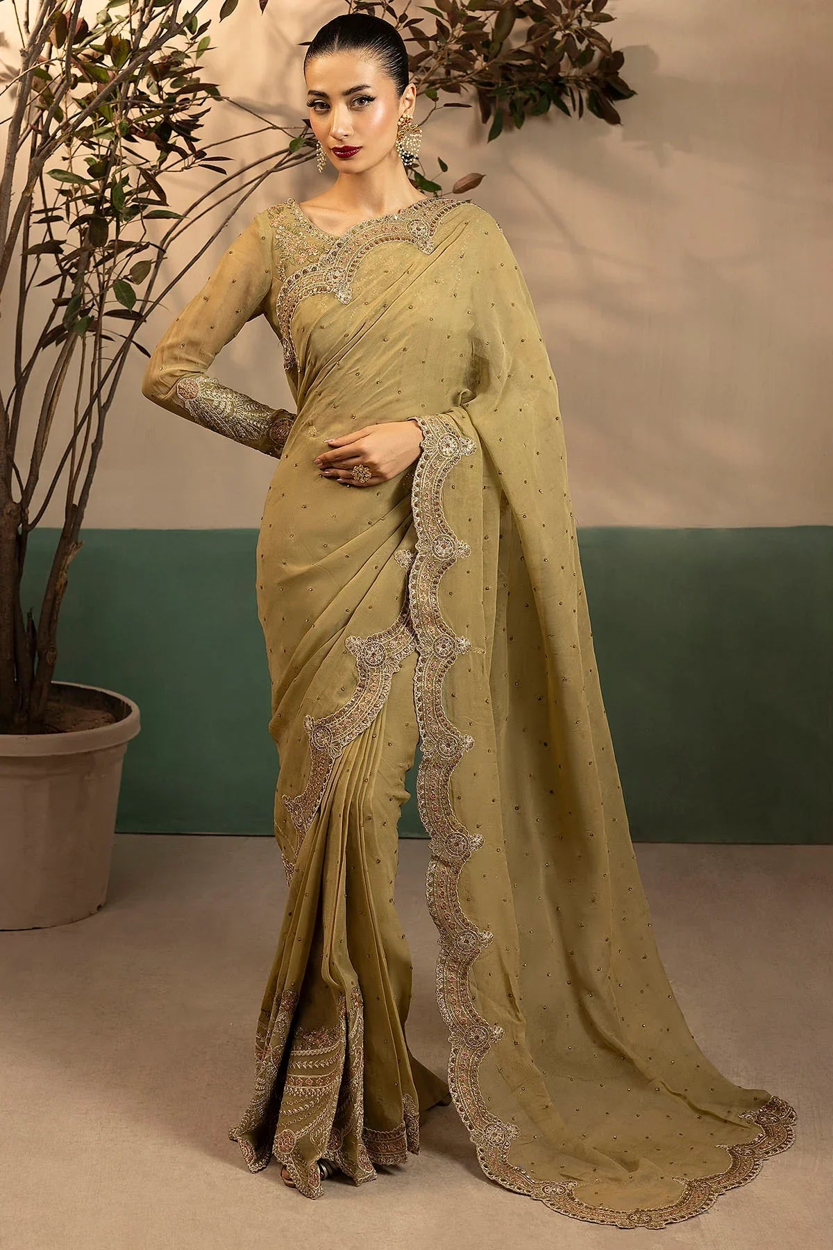Motifz | EMBROIDERED CRINKLE CHIFFON | 5580-MISSY