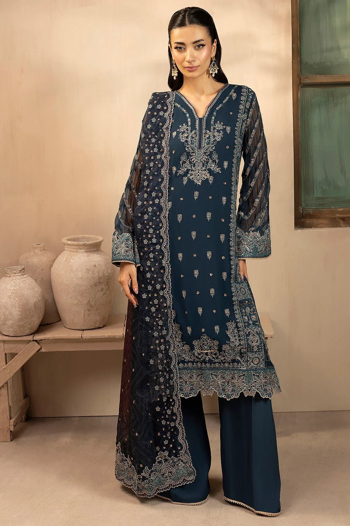 Motifz | EMBROIDERED CRINKLE CHIFFON | 5581-DELLA