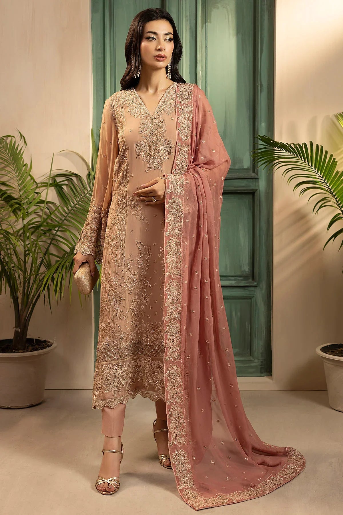 Motifz | EMBROIDERED CRINKLE CHIFFON | 5583-ELLA