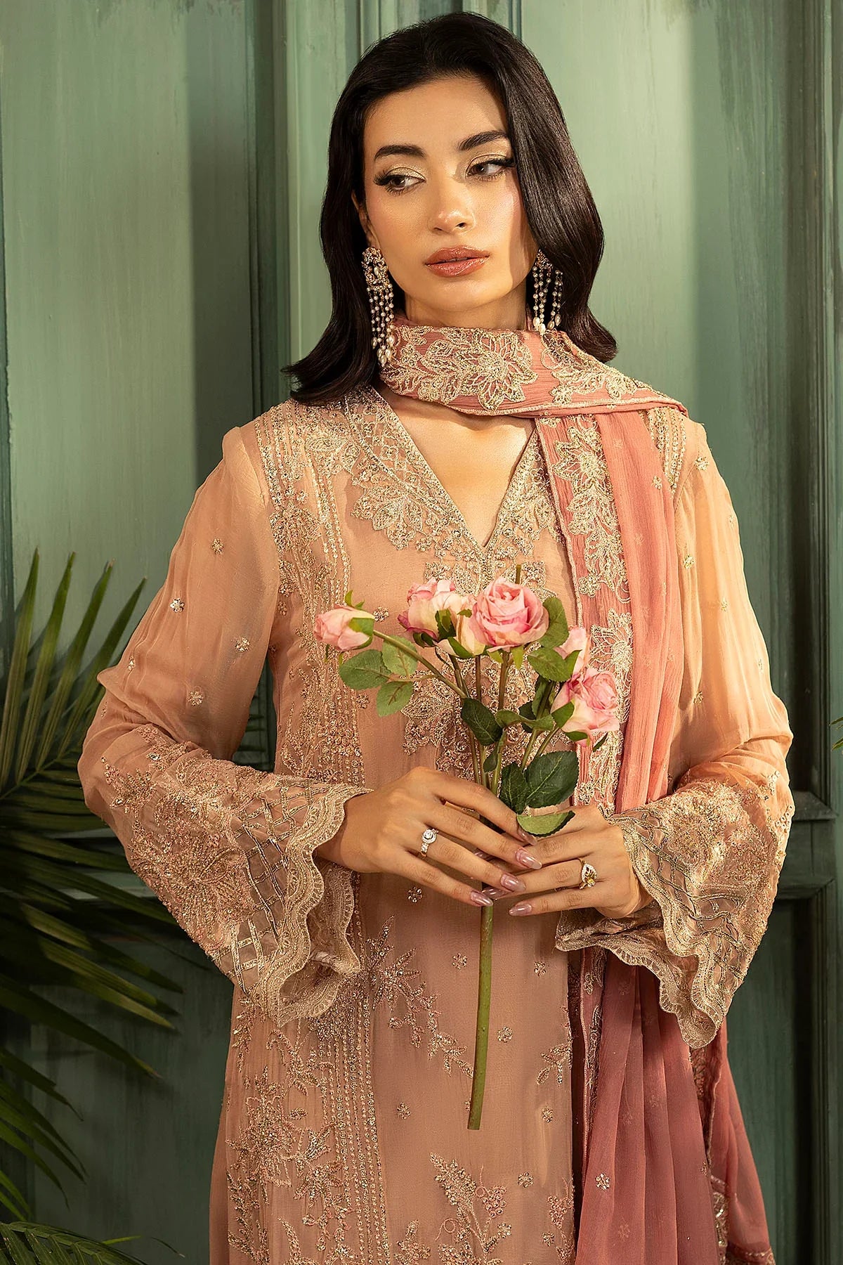 Motifz | EMBROIDERED CRINKLE CHIFFON | 5583-ELLA