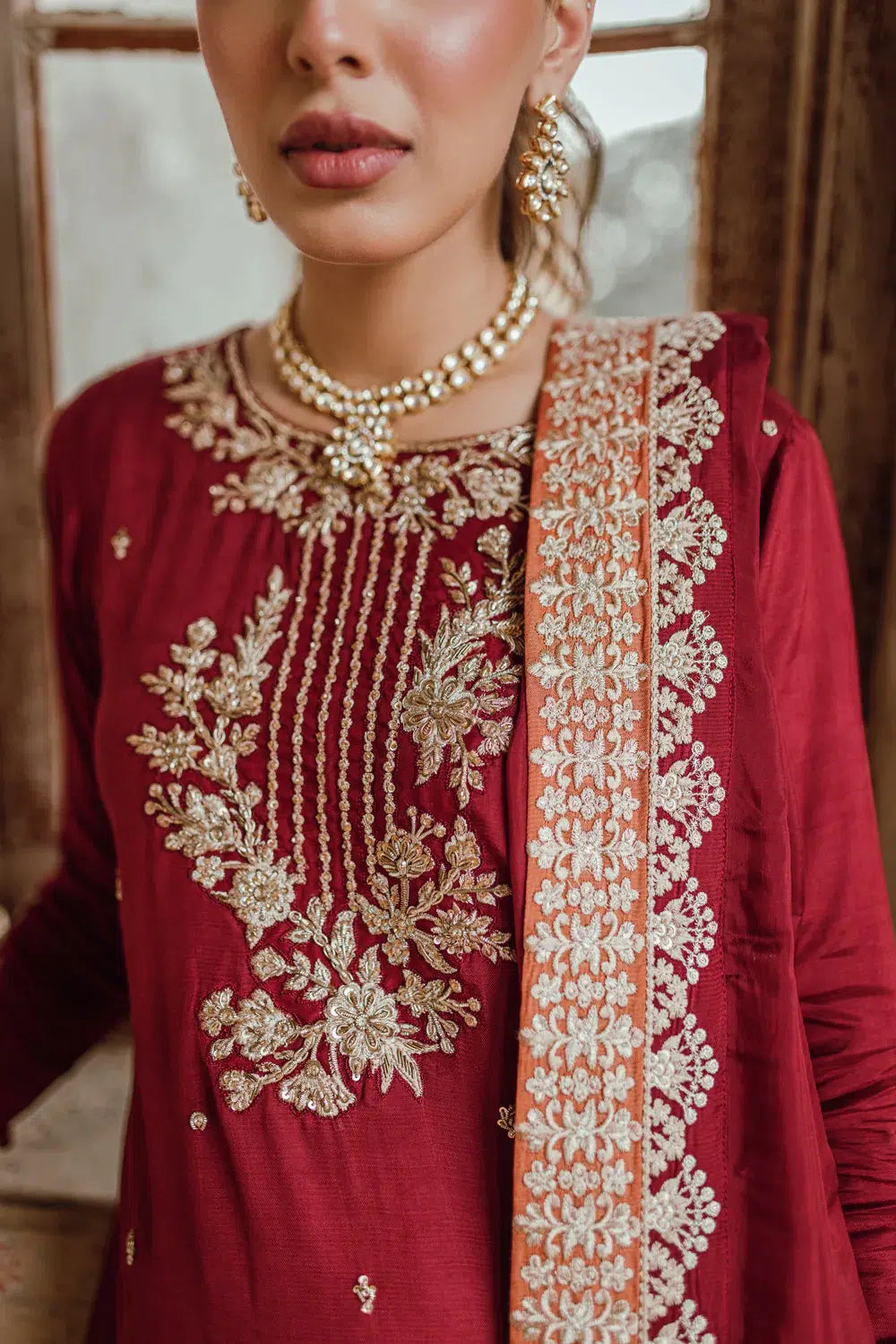 Azure | Embroidered Formals | Majestic Rouge - Riwayat-e-Khas