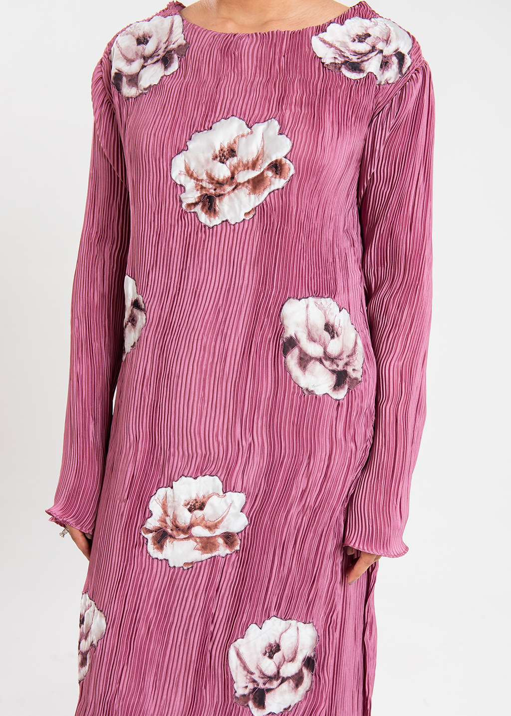 Maria Osama Khan | Claire Pleated Silk | Rosy - House Of Anaya