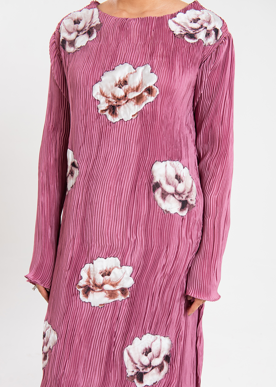 Maria Osama Khan | Claire Pleated Silk | Rosy - House Of Anaya
