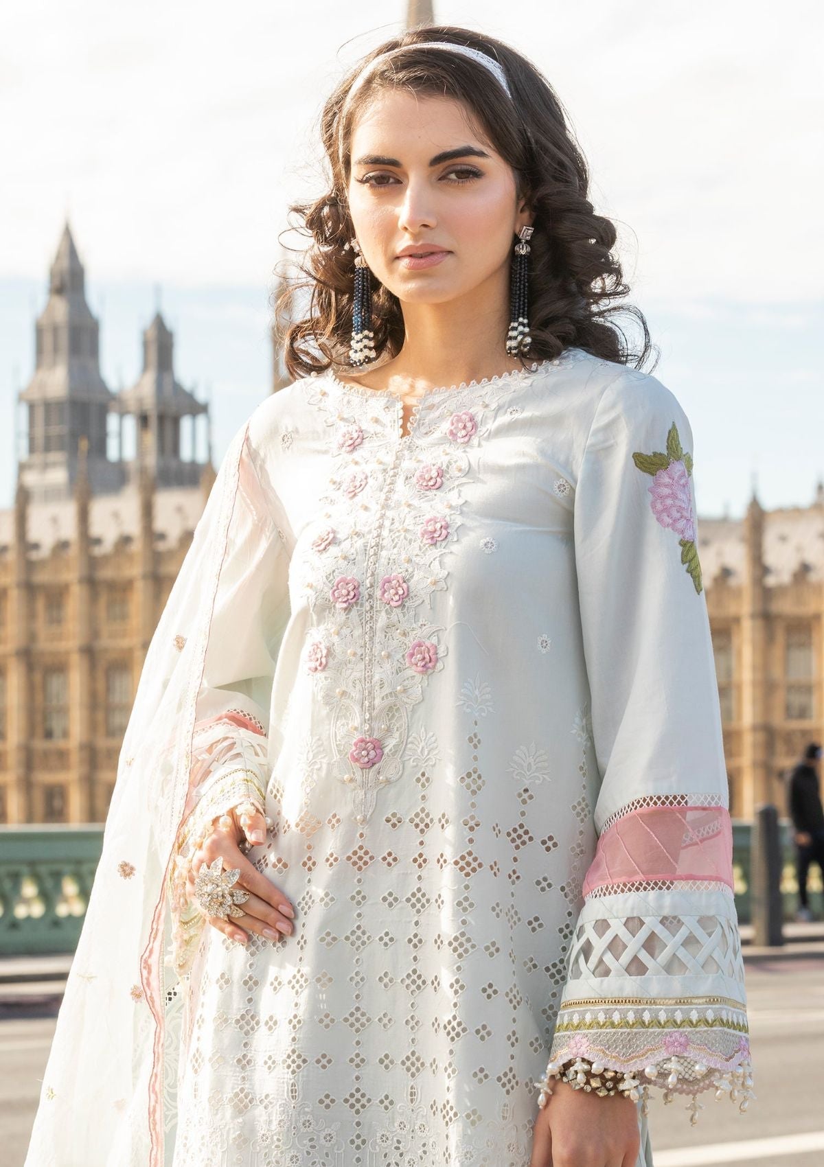 Meem | Luxury Eid Lawn 24 | MD-09 LIGHT BLUE - Riwayat-e-Khas