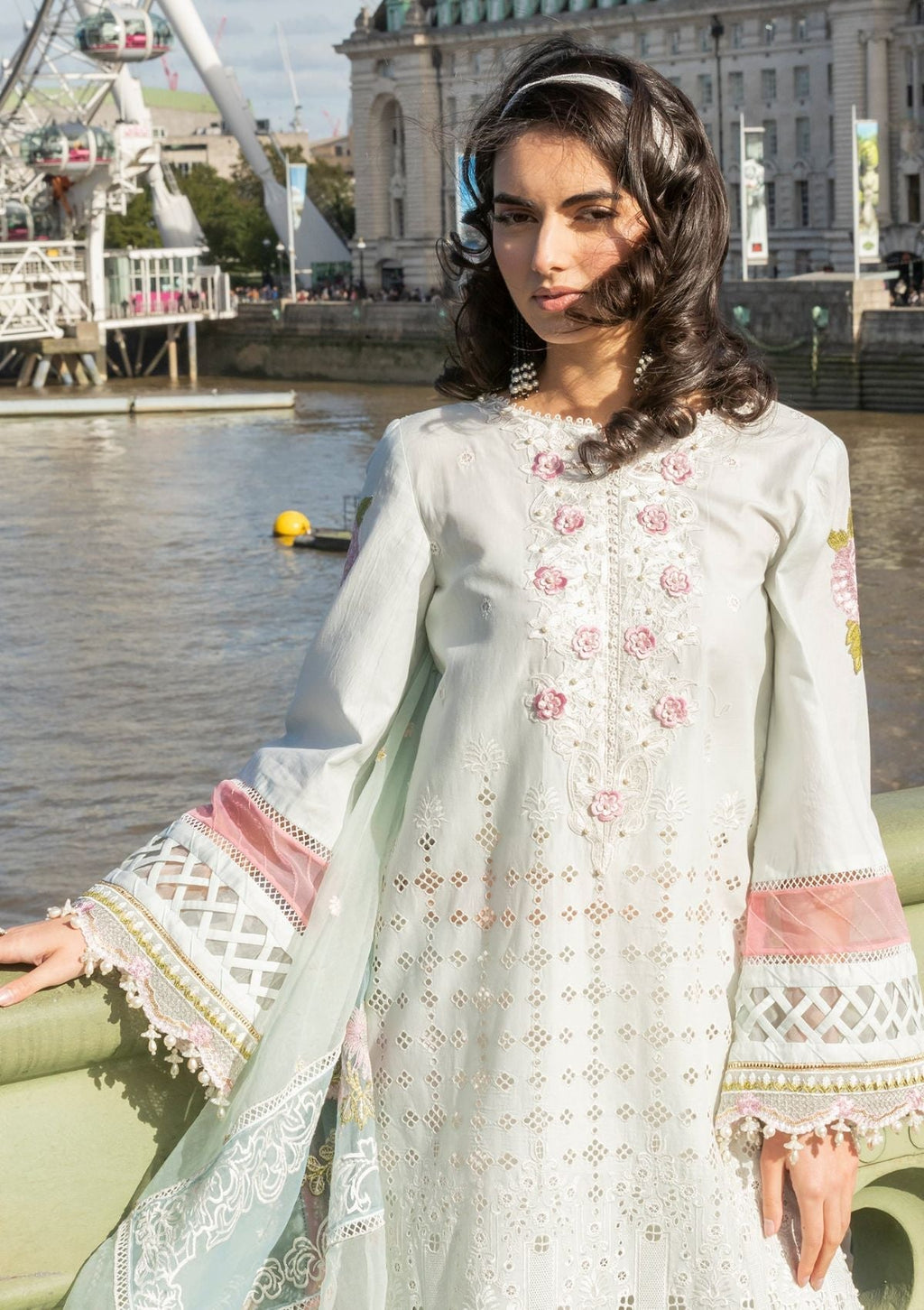 Meem | Luxury Eid Lawn 24 | MD-09 LIGHT BLUE - Riwayat-e-Khas