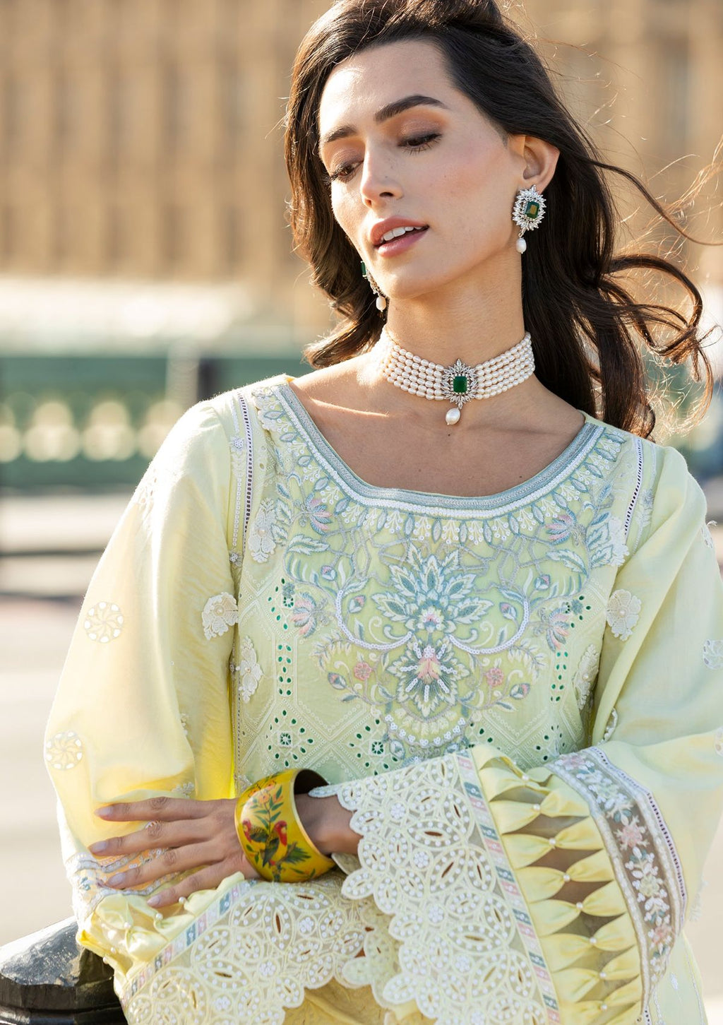 Meem | Luxury Eid Lawn 24 | MD-08 YELLOW - Riwayat-e-Khas