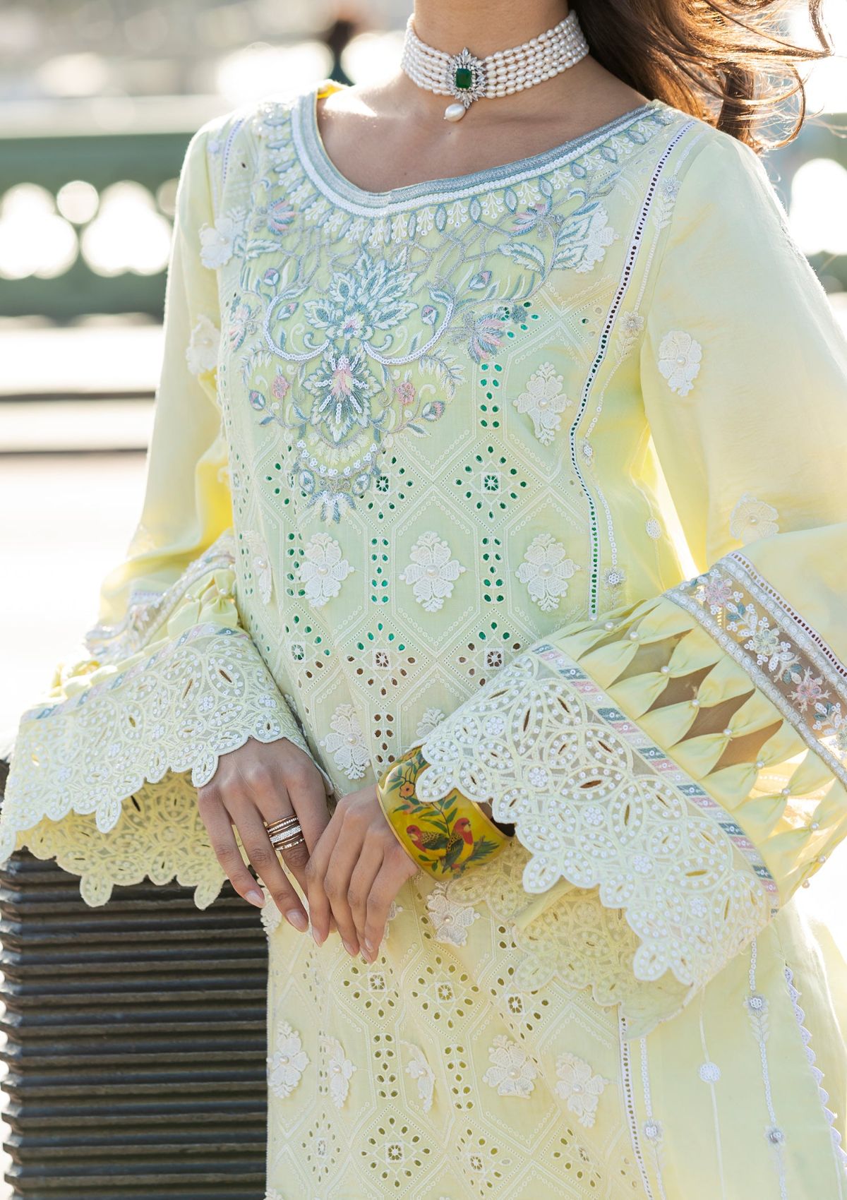 Meem | Luxury Eid Lawn 24 | MD-08 YELLOW - Riwayat-e-Khas