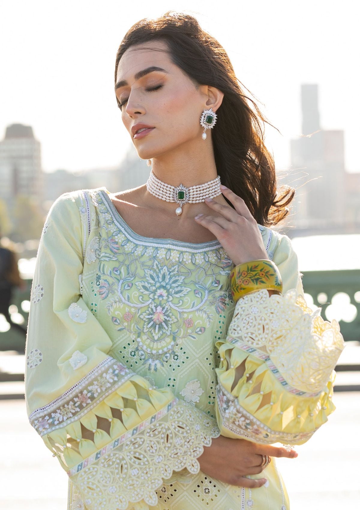 Meem | Luxury Eid Lawn 24 | MD-08 YELLOW - Riwayat-e-Khas