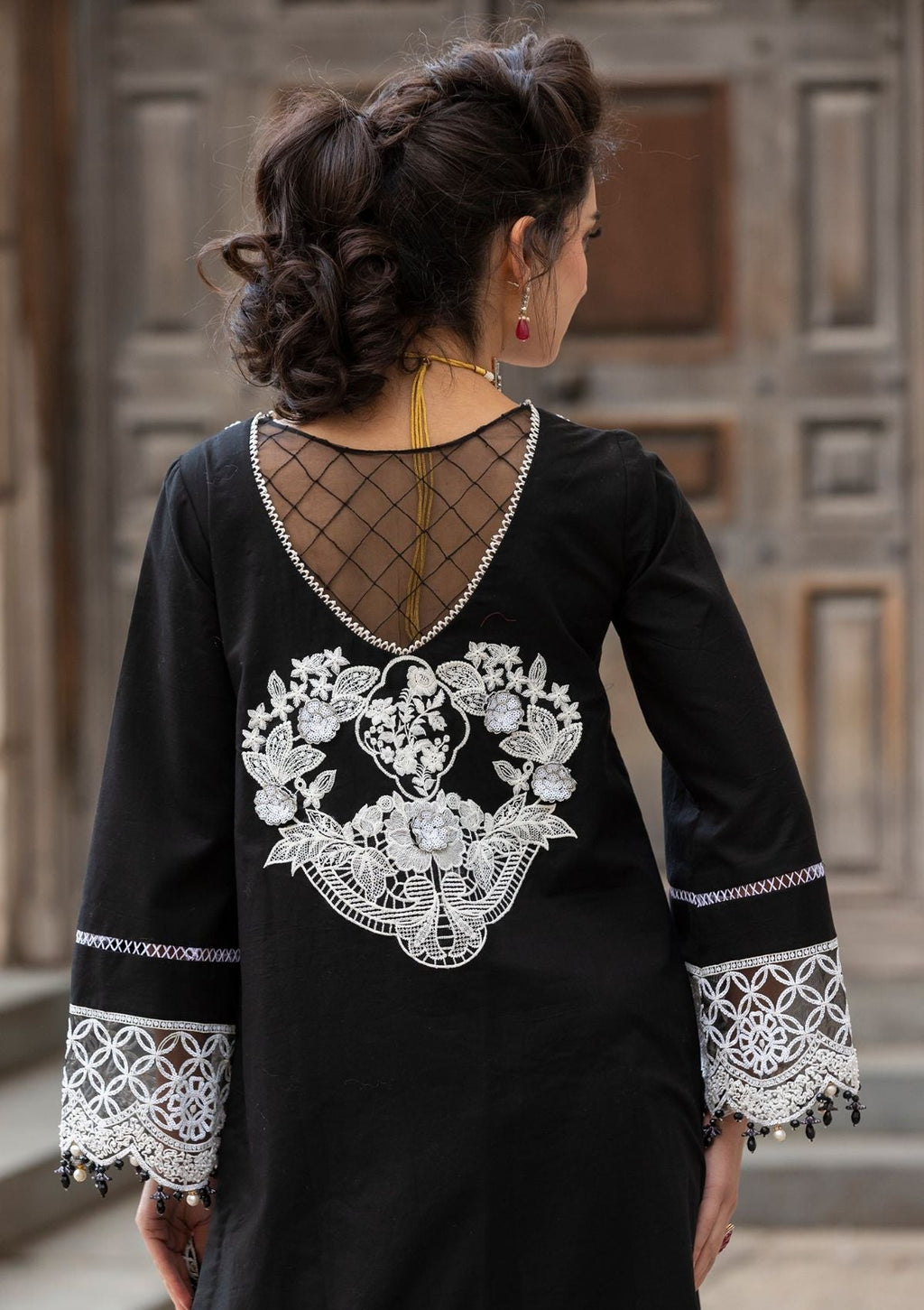 Meem | Luxury Eid Lawn 24 | MD-01 Black - Riwayat-e-Khas