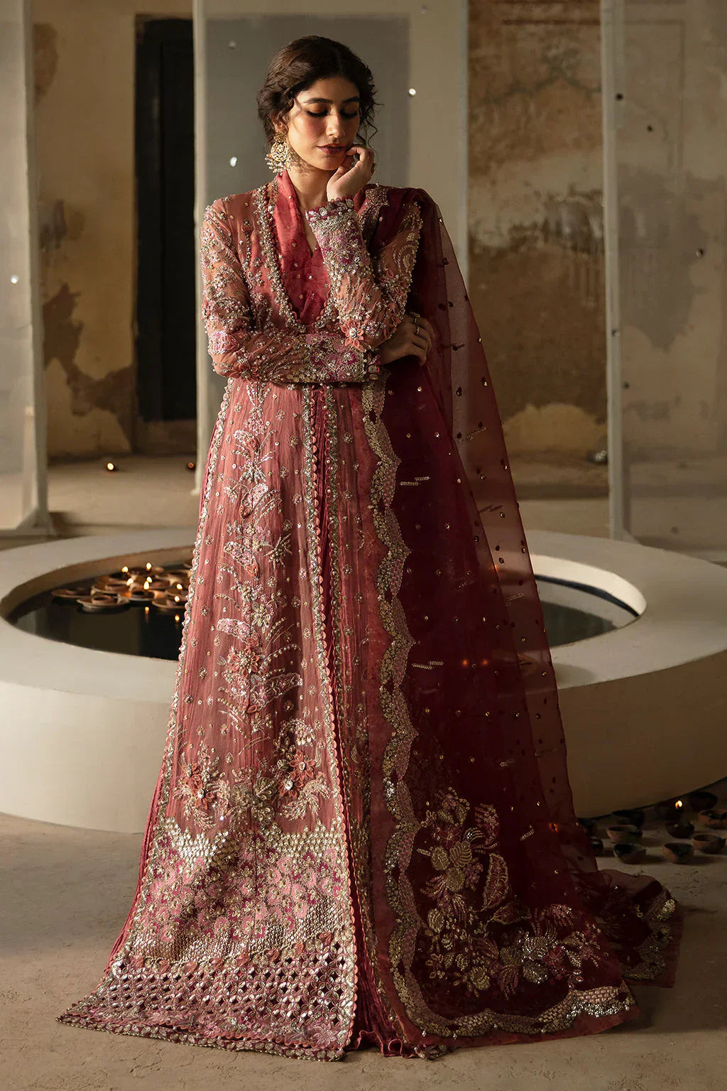 Hayat by Afrozeh Embroidered Organza 3Pc Suit AFH-24-04 MEHREEN